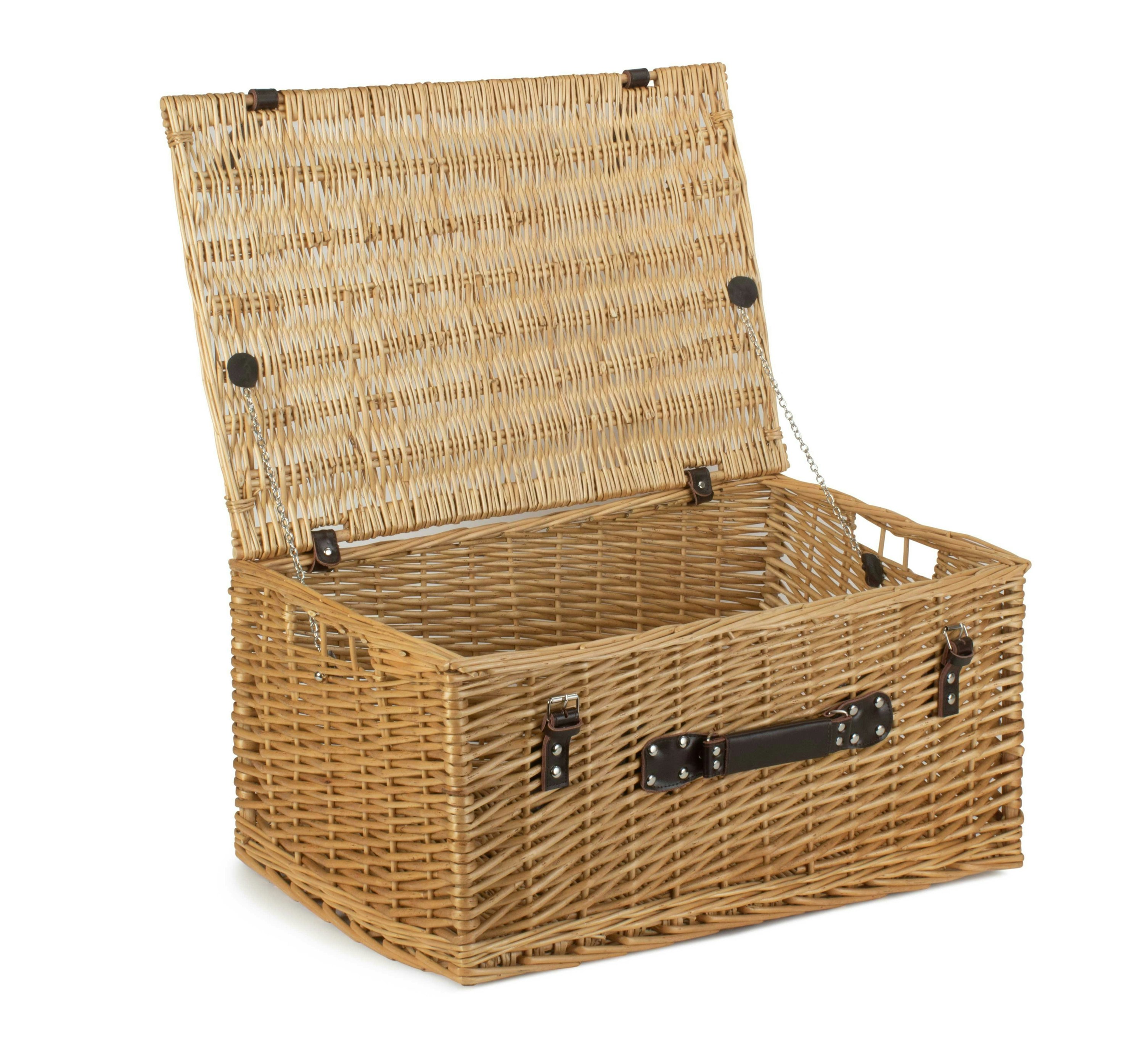 Rackhams Brown 62Cm Buff Willow Wicker Picnic Basket
