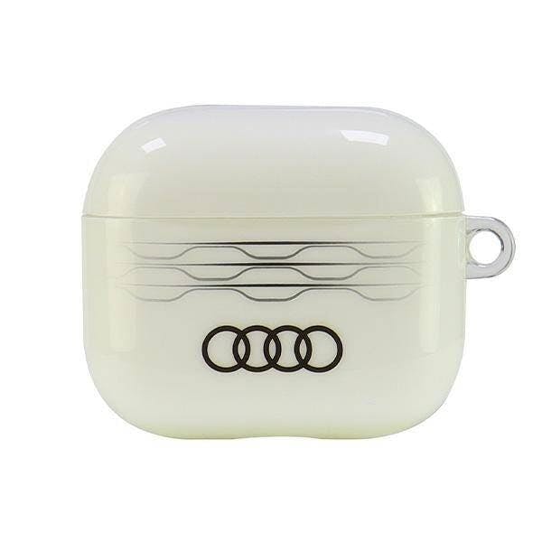 Audi White Iml Geometric Pattern Airpods 3 Cover - Au-Imlap3-A6/D3-We