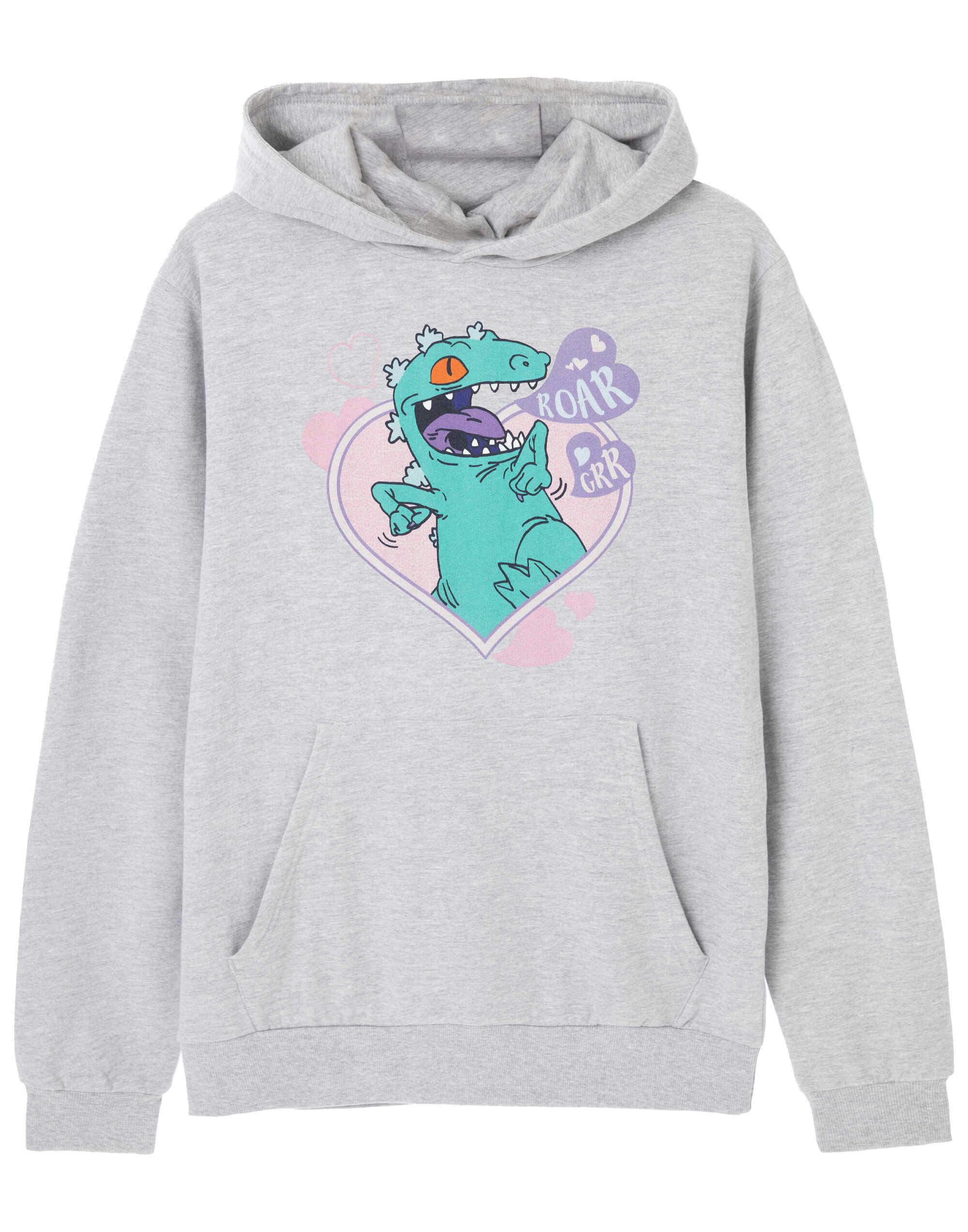 Vanilla Underground Women's Grey Rugrats Reptar Love Hoodie - XXX-Large