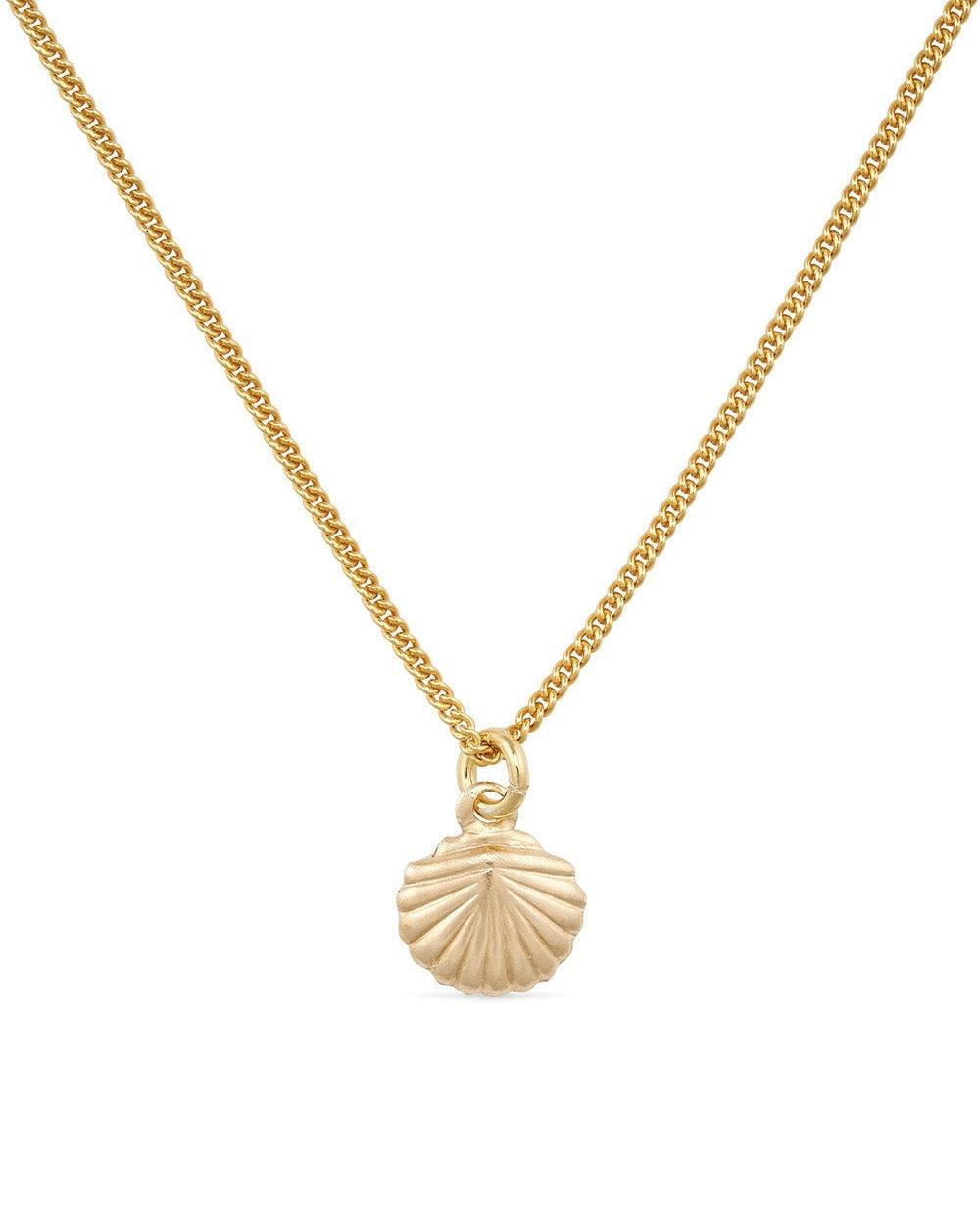 Elk & Bloom Gold Small Dainty 18K Shell Clam Necklace - Pendant Only - No Thank You