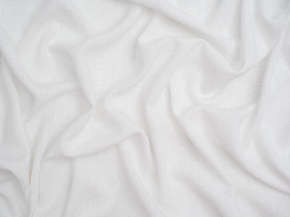 Minerva Core Range White Minerva Soft Viscose Linen Blend Fabric - Plain Design Dressmaking Fabric, 132 Cm / 52" Wide - Per Metre