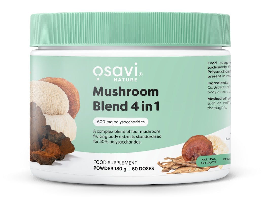 Osavi Mushroom Blend 4 in 1 – 180 g Powder | Extracts from Lion’s Mane, Cordyceps, Reishi & Chaga | Standardised for 30% polysaccharides | from Mushroom Fruiting Bodies | Easy to Mix - Image 5
