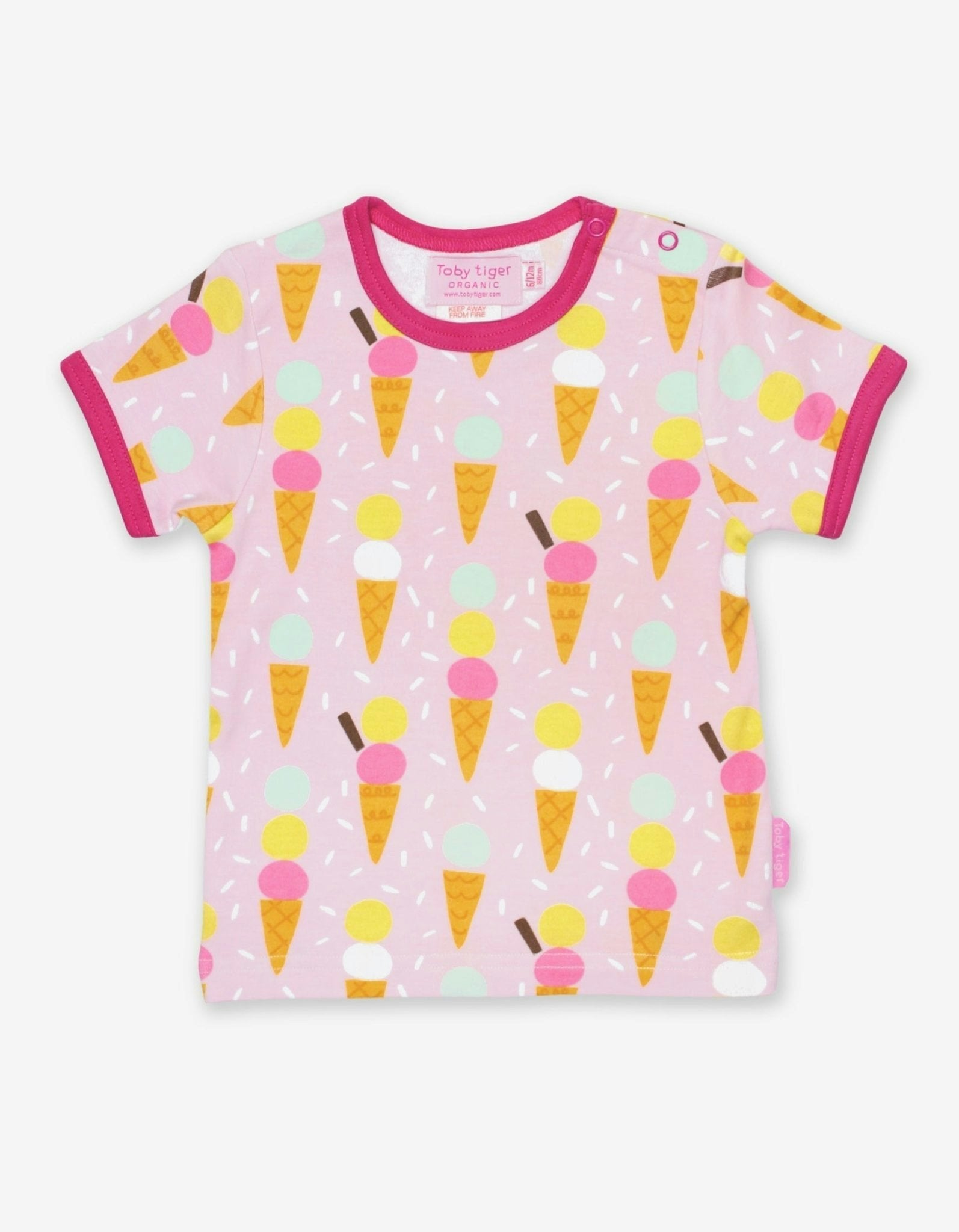 Organic Ice Cream Print Short-Sleeved T-Shirt - 6-12m / 80cm - Image 2