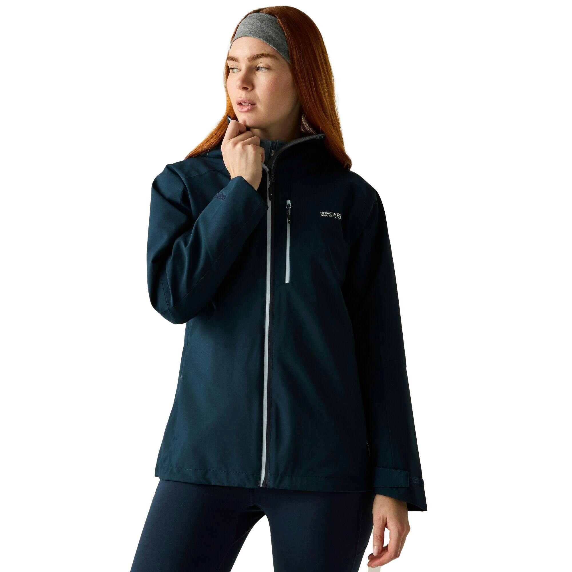 Regatta Women's Birchdale Ii Waterproof Jacket - Navy/Skyway - 14 Uk - Navy/Skyway - 100% Polyester
