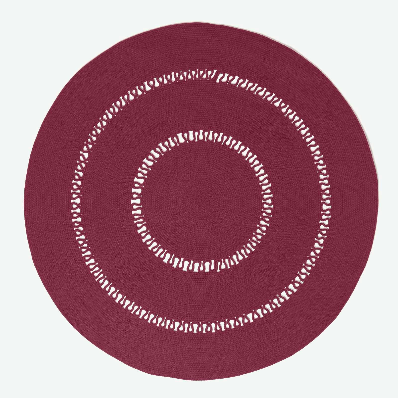 Homescapes Crochet Braided Rug - Plum - 120 Cm Round