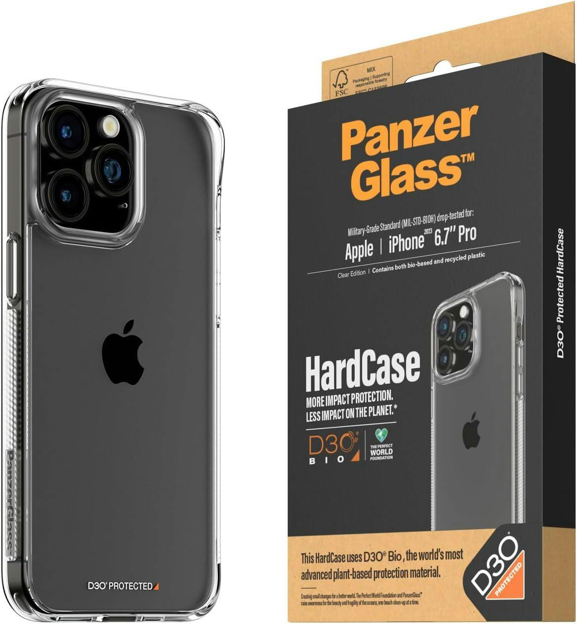 Panzerglass Panzer Glass Military Grade Standard Drop Tested Case For Iphone 15 Pro Max 6.7" Clear Edition - 1175