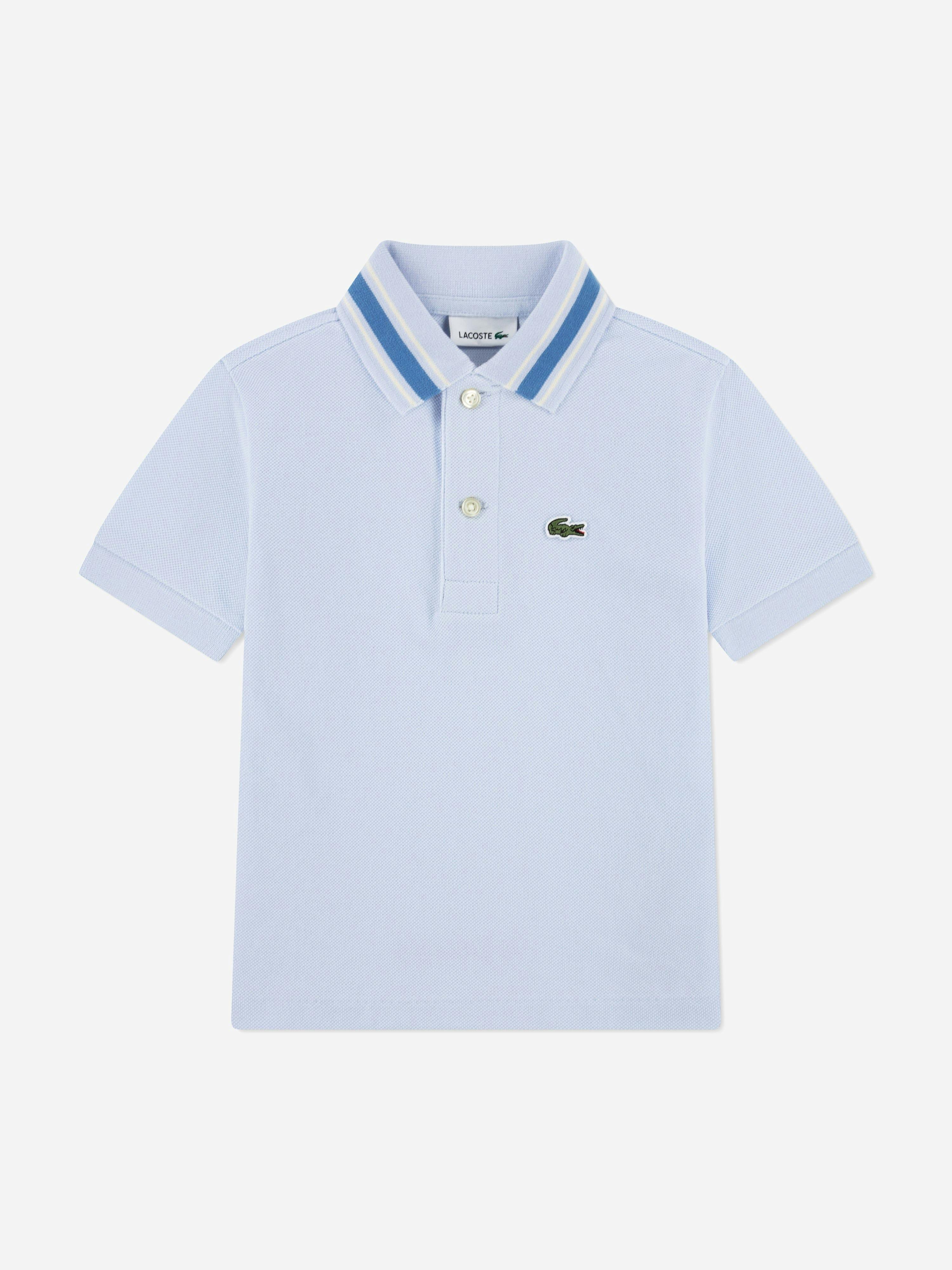 Lacoste Kids Boys Blue Lacoste Petit Pique Polo Shirt In - 10 Yrs