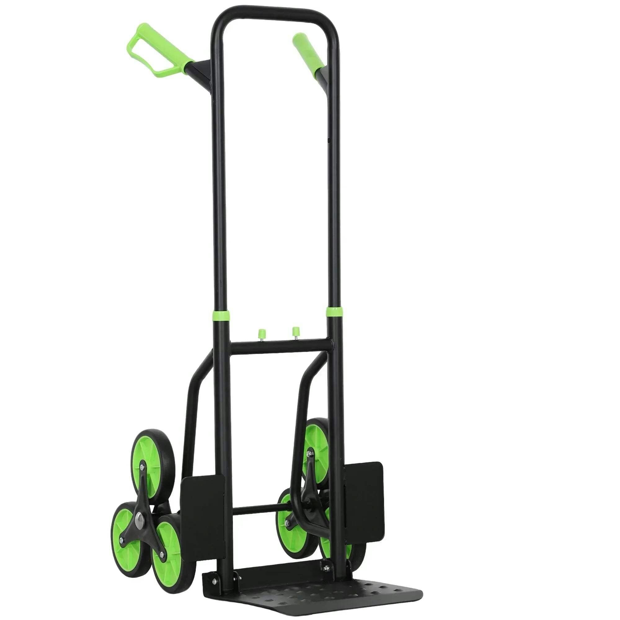 Durhand Trolley Hand Trucks 6-Wheels Foldable Load Cart Steel, Green - Image 6