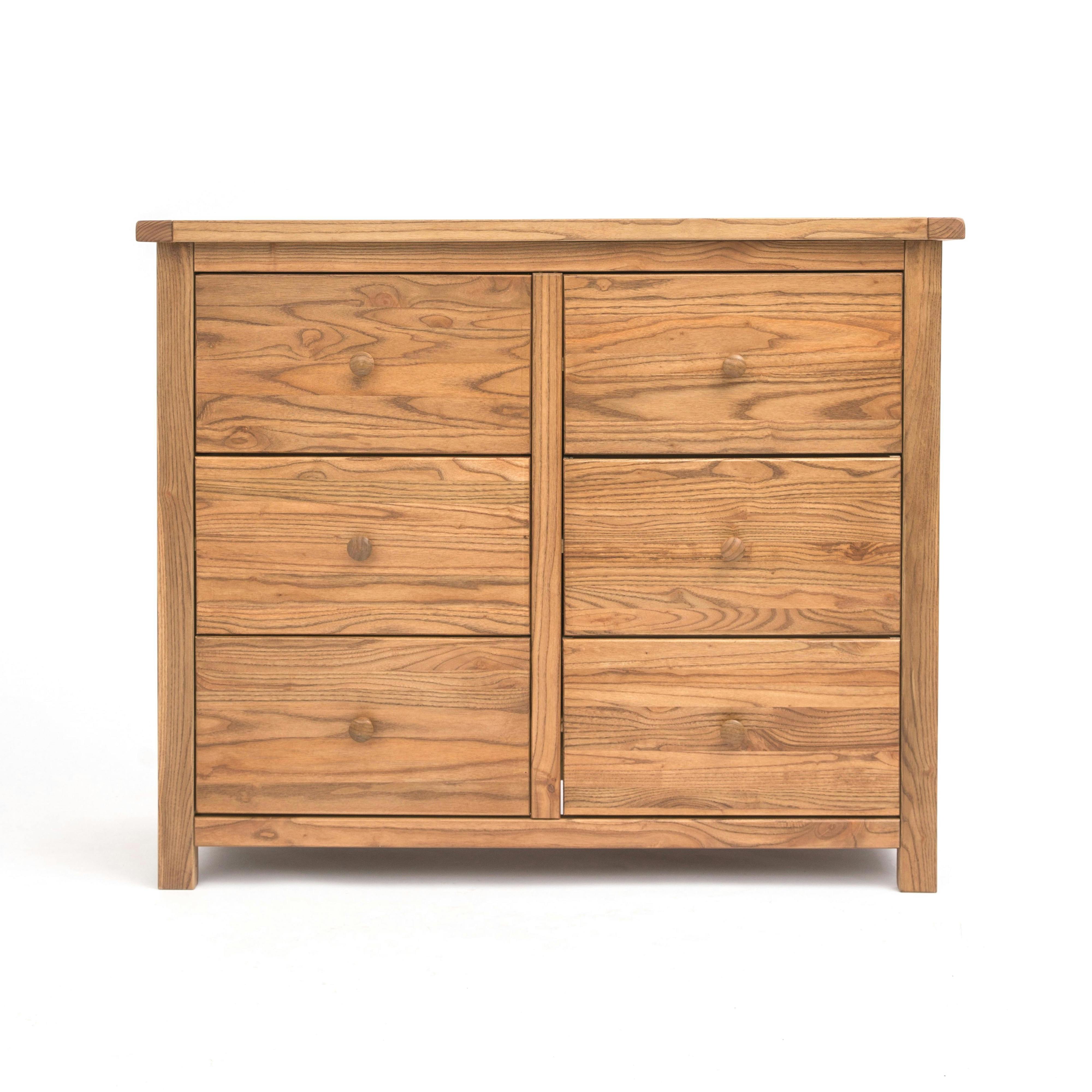 Rackhams Light Trivento 6 Drawer Chest Of Drawers Wood Knob - Natural