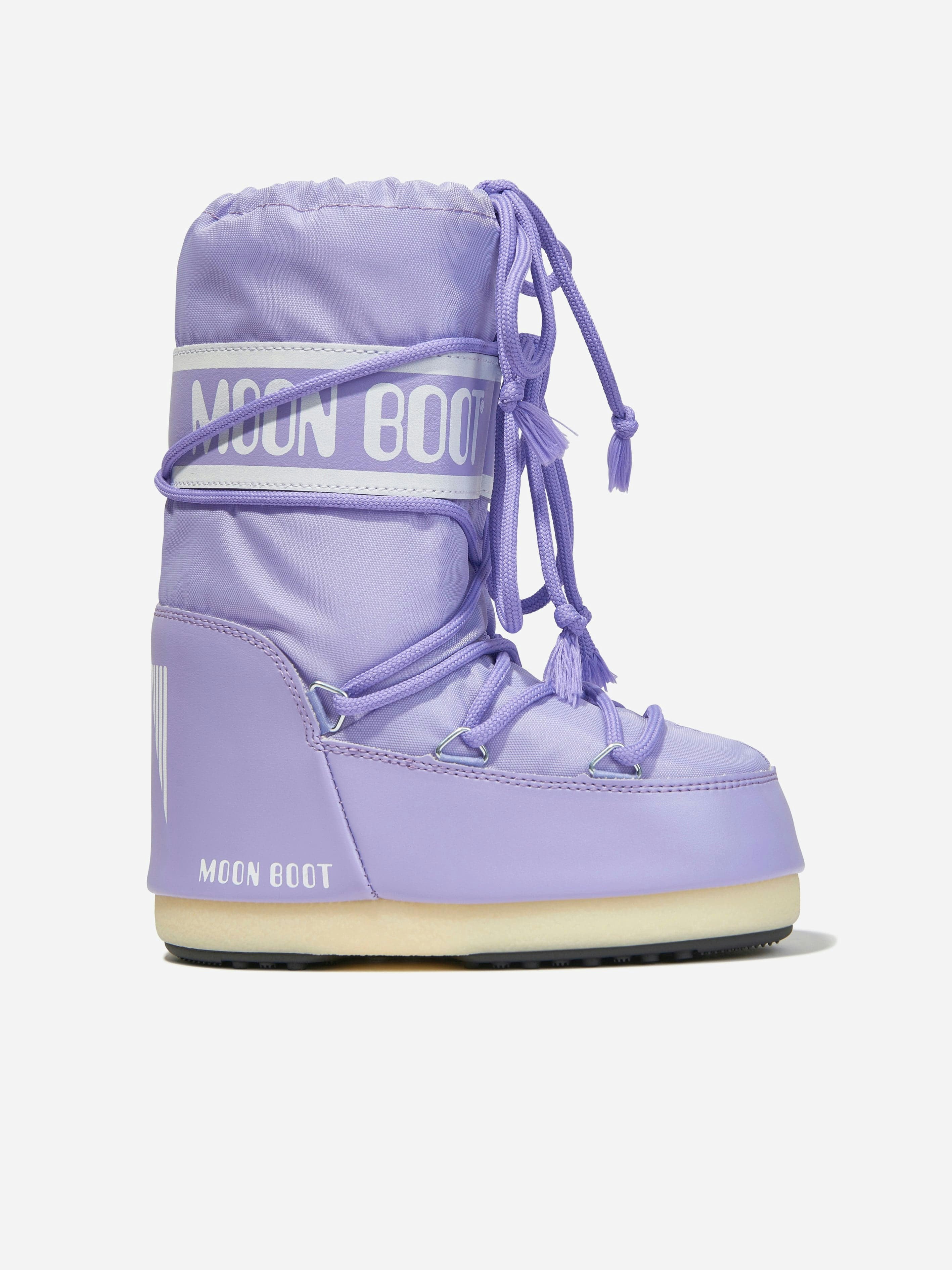 Moon Boot Purple Kids Icon Nylon Snow Boots In - Eu 39 - 41 Uk 6 - 7.5