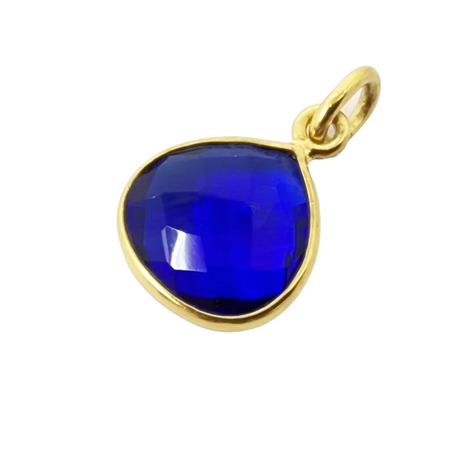 Harfi Gold Sapphire September Birthstone Plated Charm