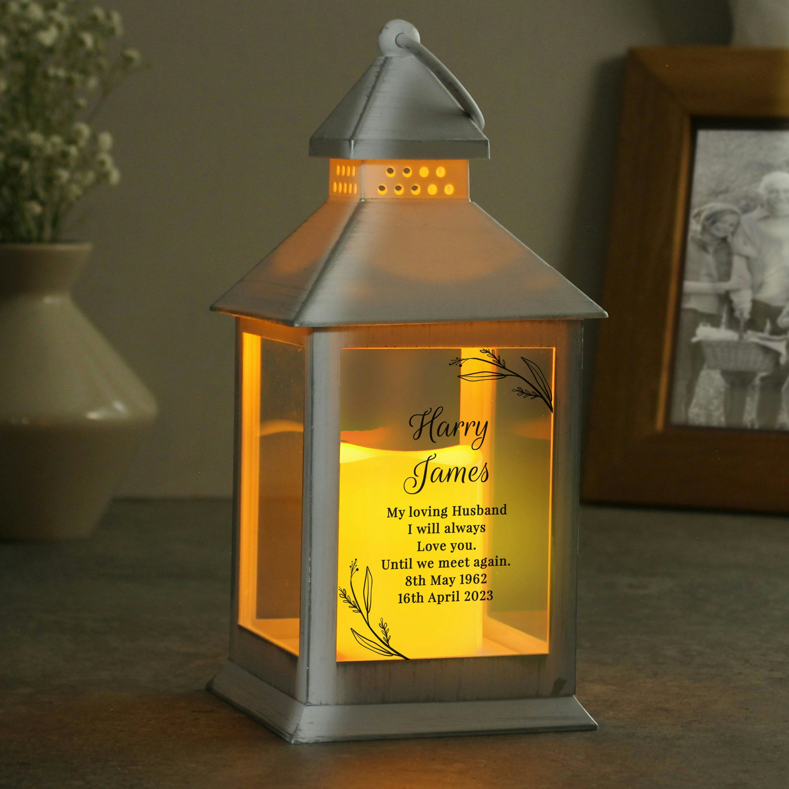 Personalised Memento Company White Personalised Memorial Lantern