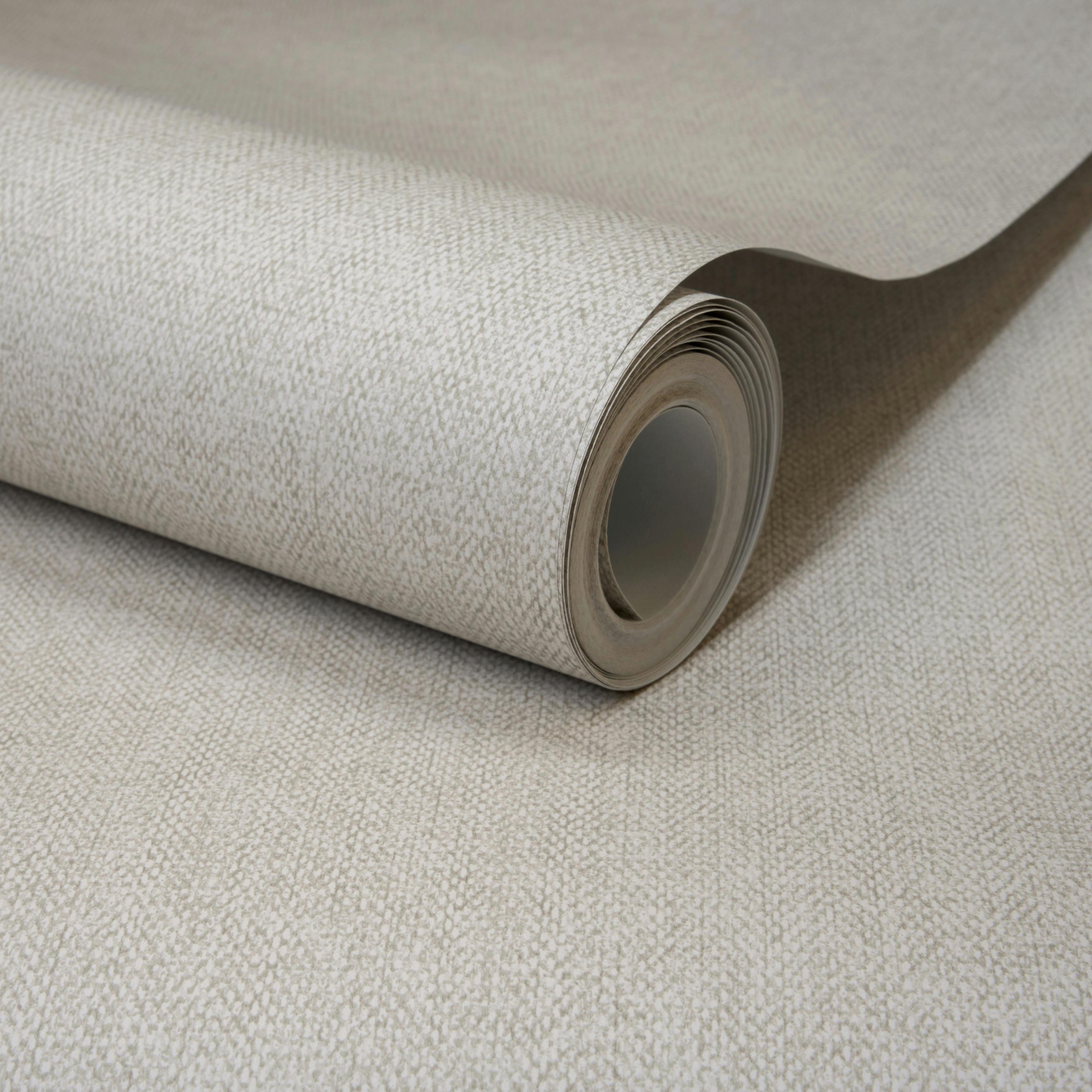 Grandeco Grey Boutique Mini Twill Woven Texture Fabric Effect Pvc-Free Eco Wallpaper,