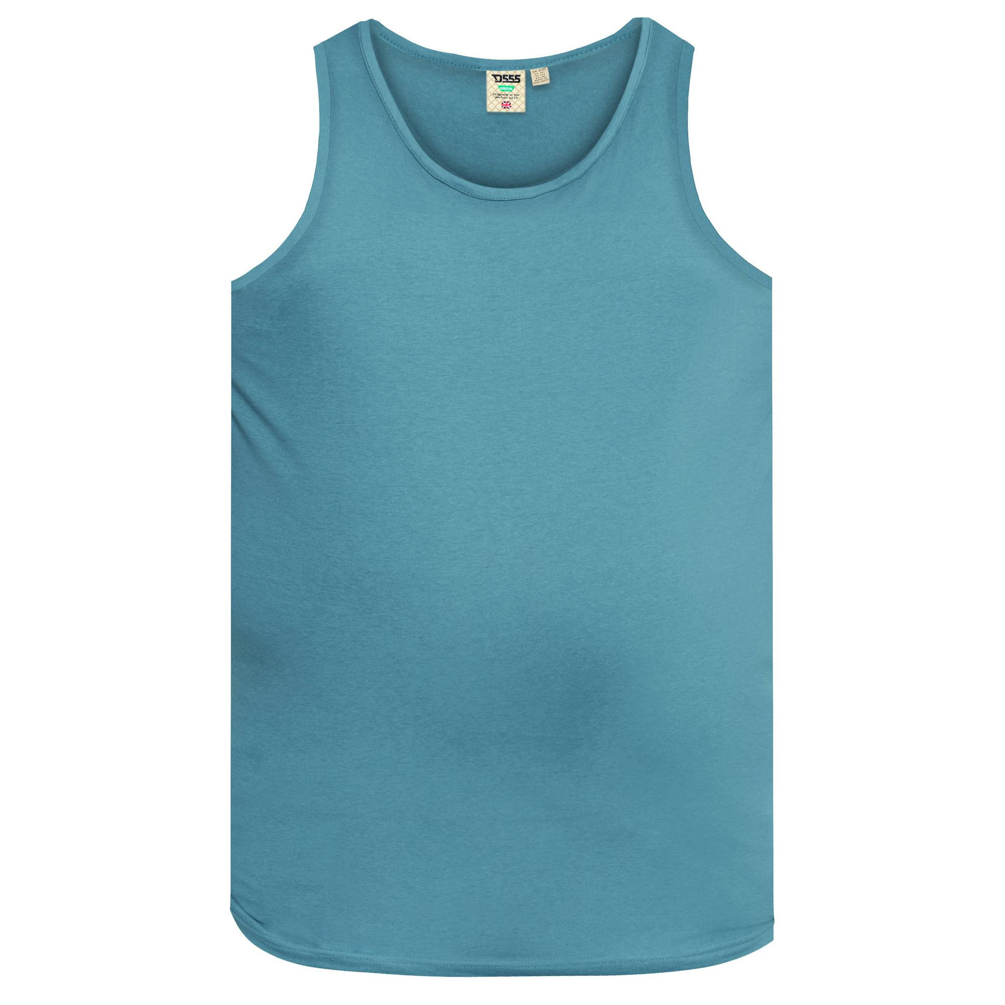 Duke Men's D555 Fabio 2 Kingsize Tank Top - Teal - 8XL - Teal - 100% Cotton