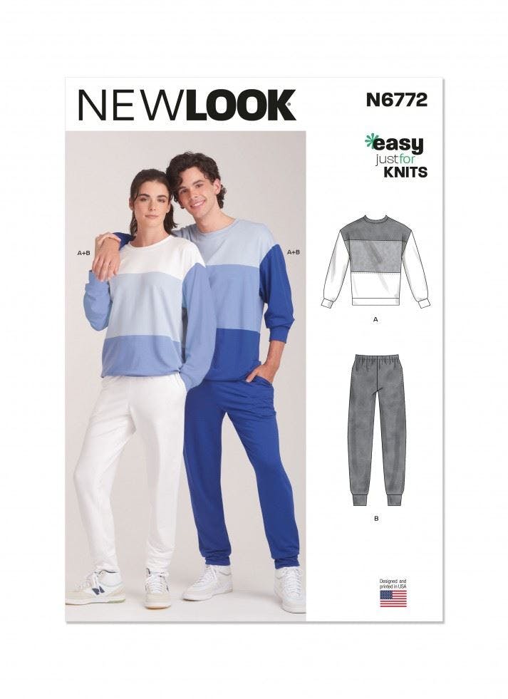 New Look Women's Sewing Pattern 6772, Tops, Sweaters, Trousers, Sportswear For Men, A (S-M-L-Xl-Xxl) - Easy - A (S-M-L-Xl-Xxl)