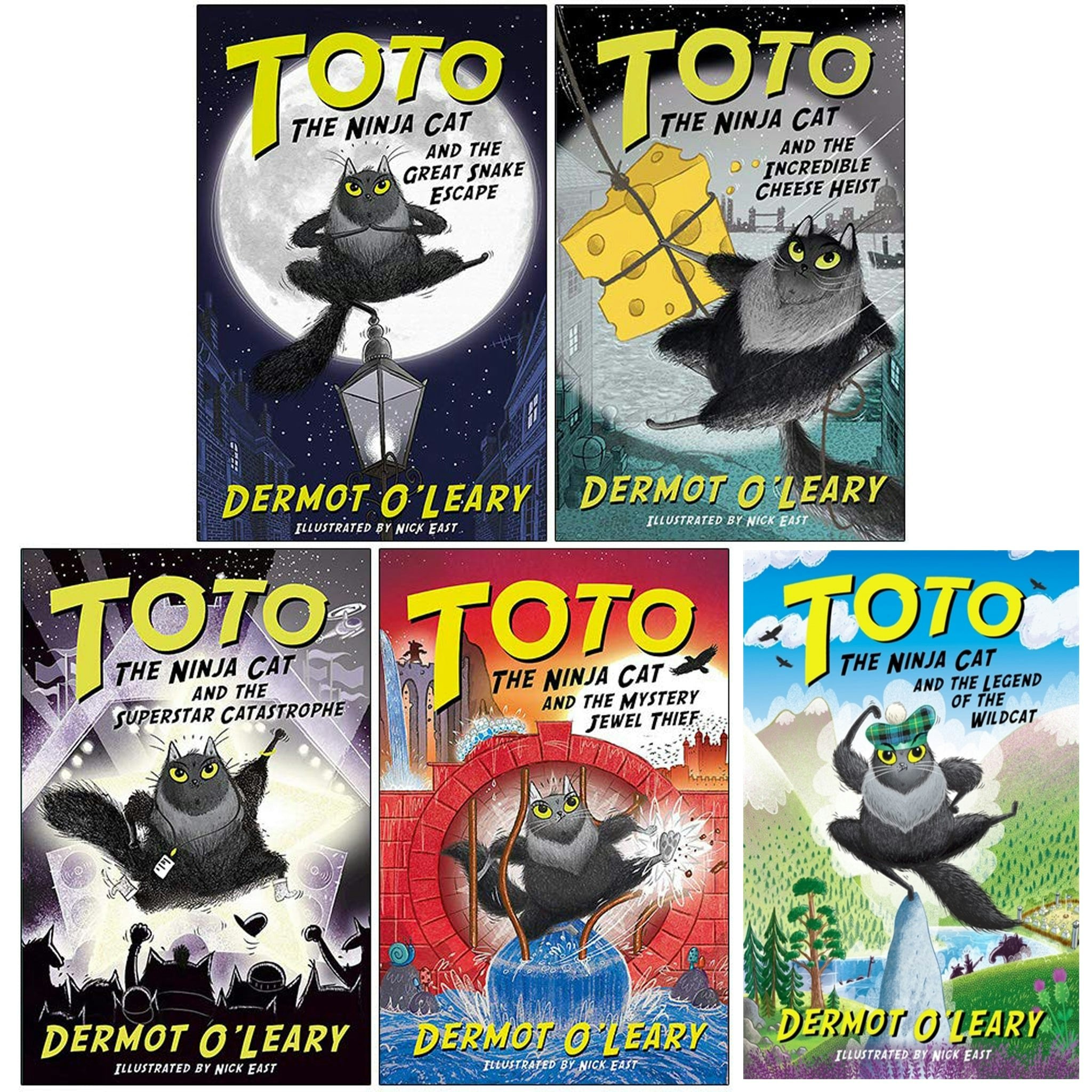 Hodder Silver The Toto The Ninja Cat Series 5 Book Set By Dermot O Leary