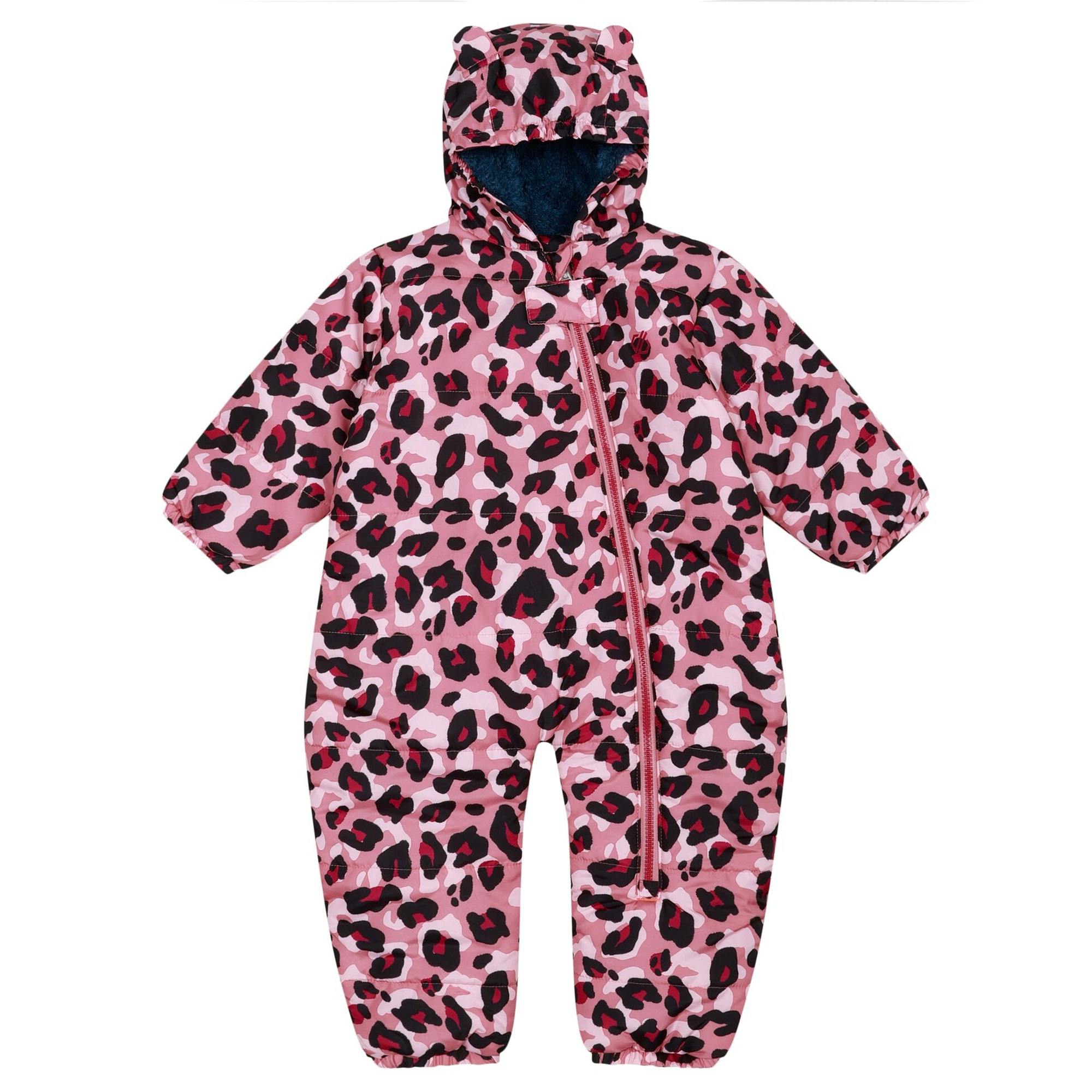 Regatta Baby Bambino Cheetah Print Snowsuit - Dusty Rose - 6-12 Months - Dusty Rose - 100% Polyester