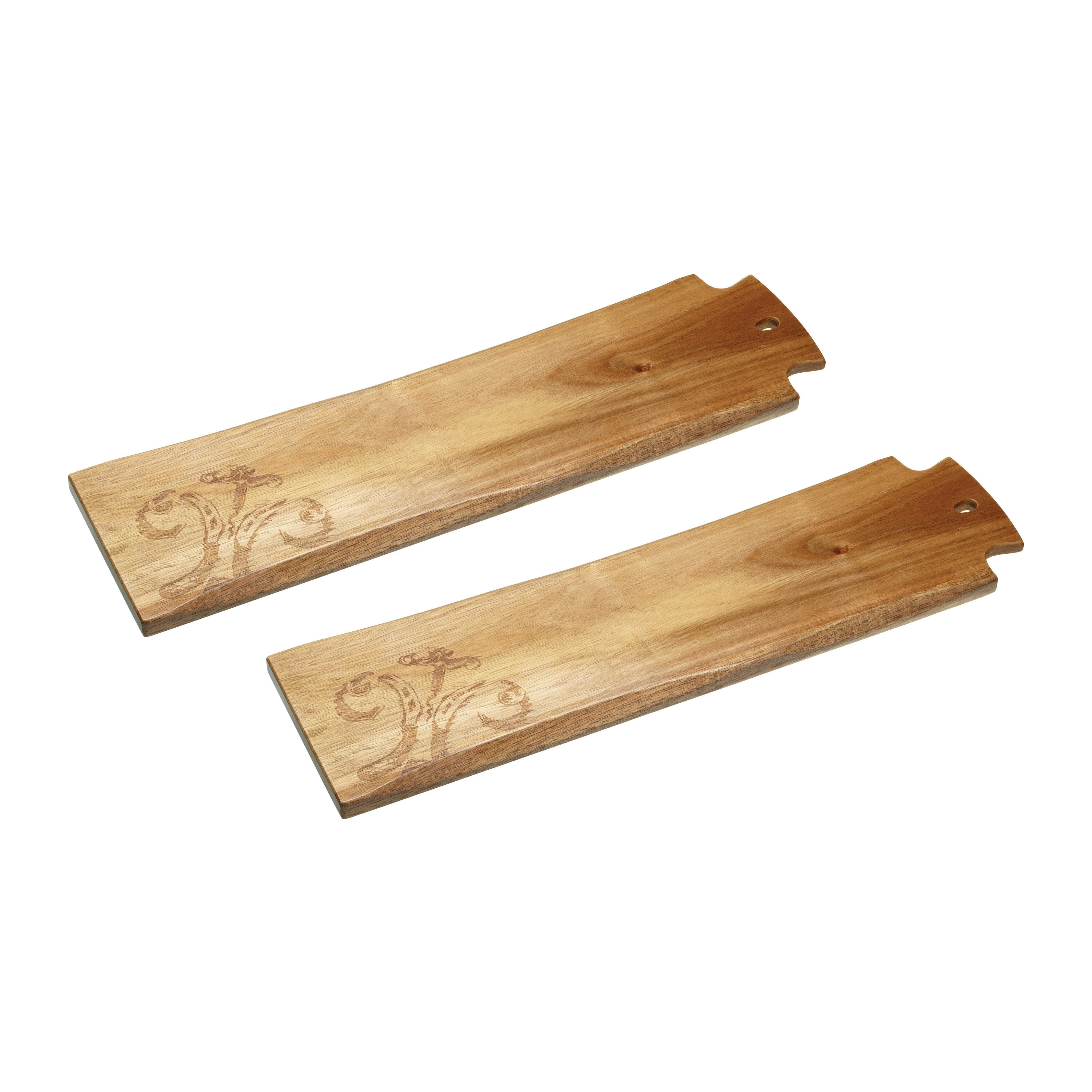 Rackhams Appetiser Acacia Wood Serving Planks, Long Wooden Baguette Boards, Set Of 2, 48 X 13Cm - Wood - Acacia Wood - Serving Boards