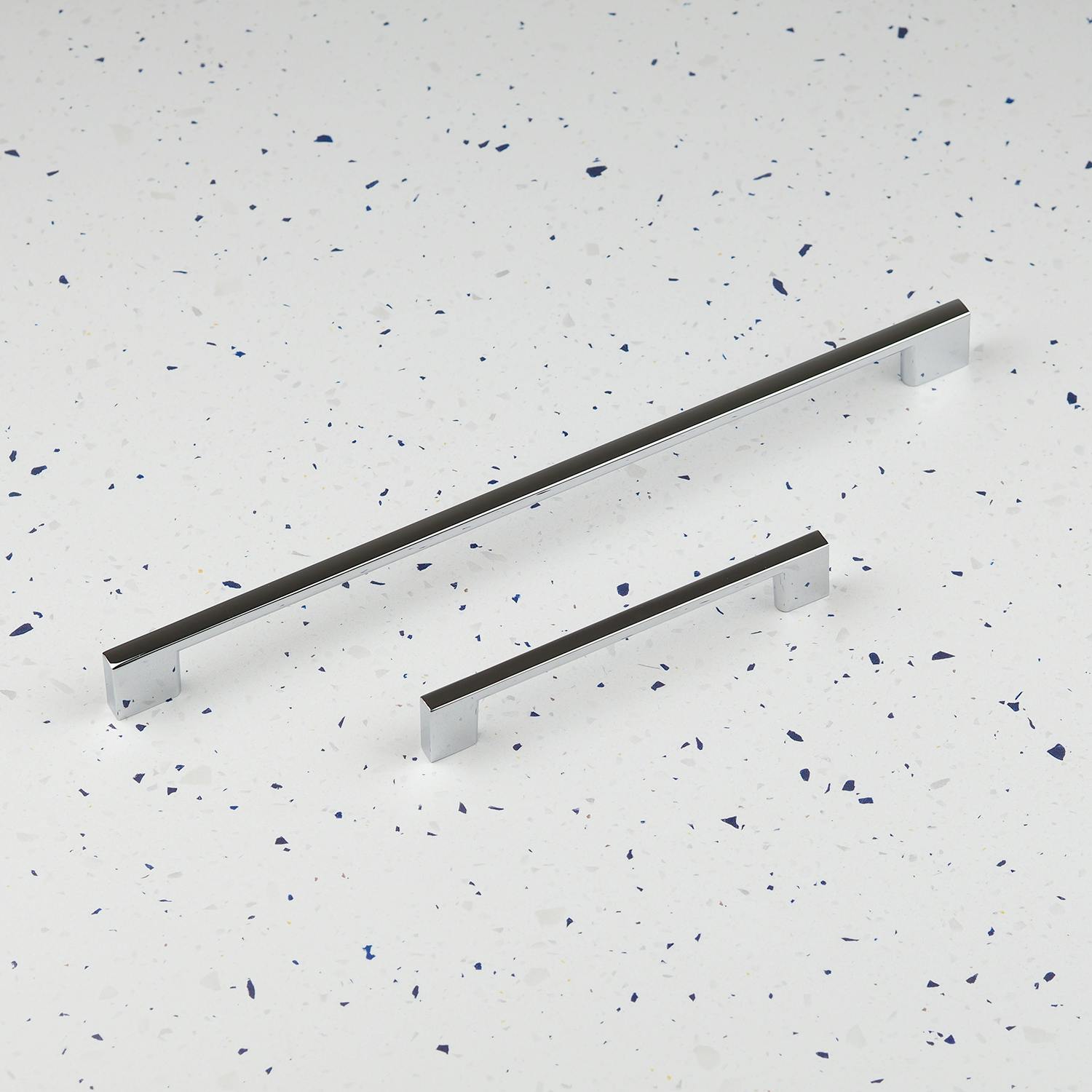 Rackhams Polished Chrome Square D Handles - 320Mm Handle