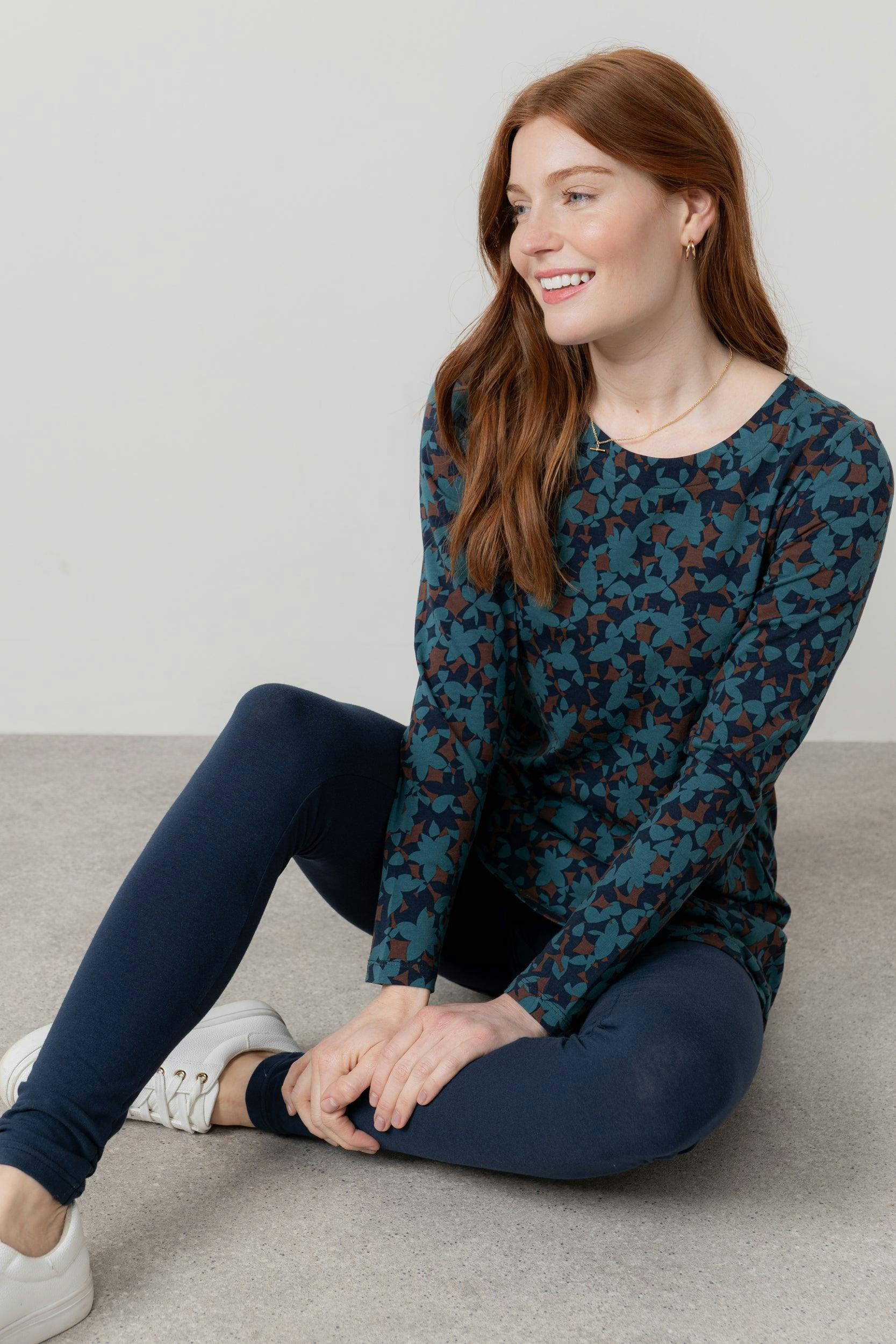 Lily & Me High Tea Cotton Jersey Tunic Navy - 10 - Navy