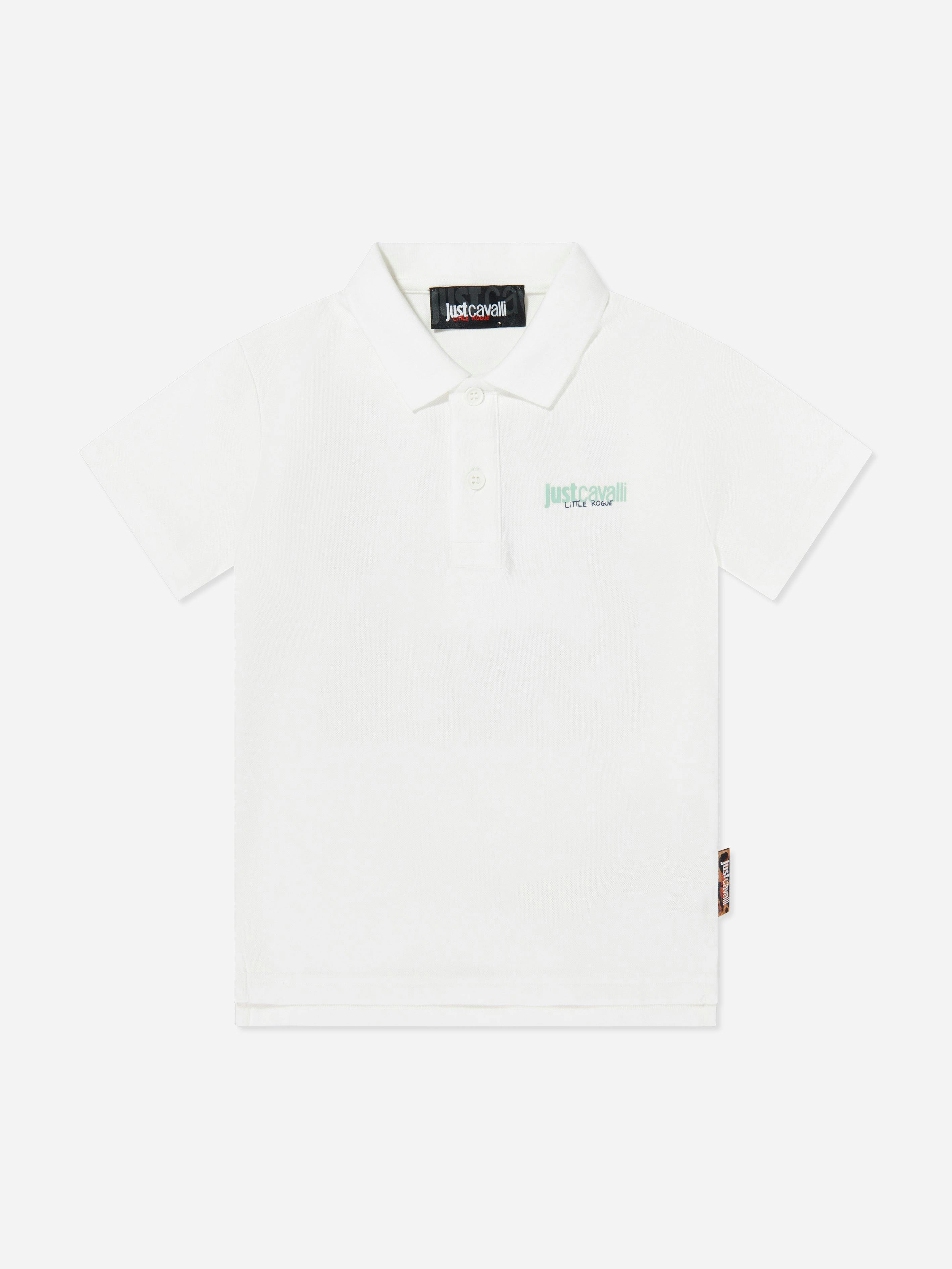Just Cavalli Boys Ivory Bugrasi Polo Shirt In - 12 Yrs