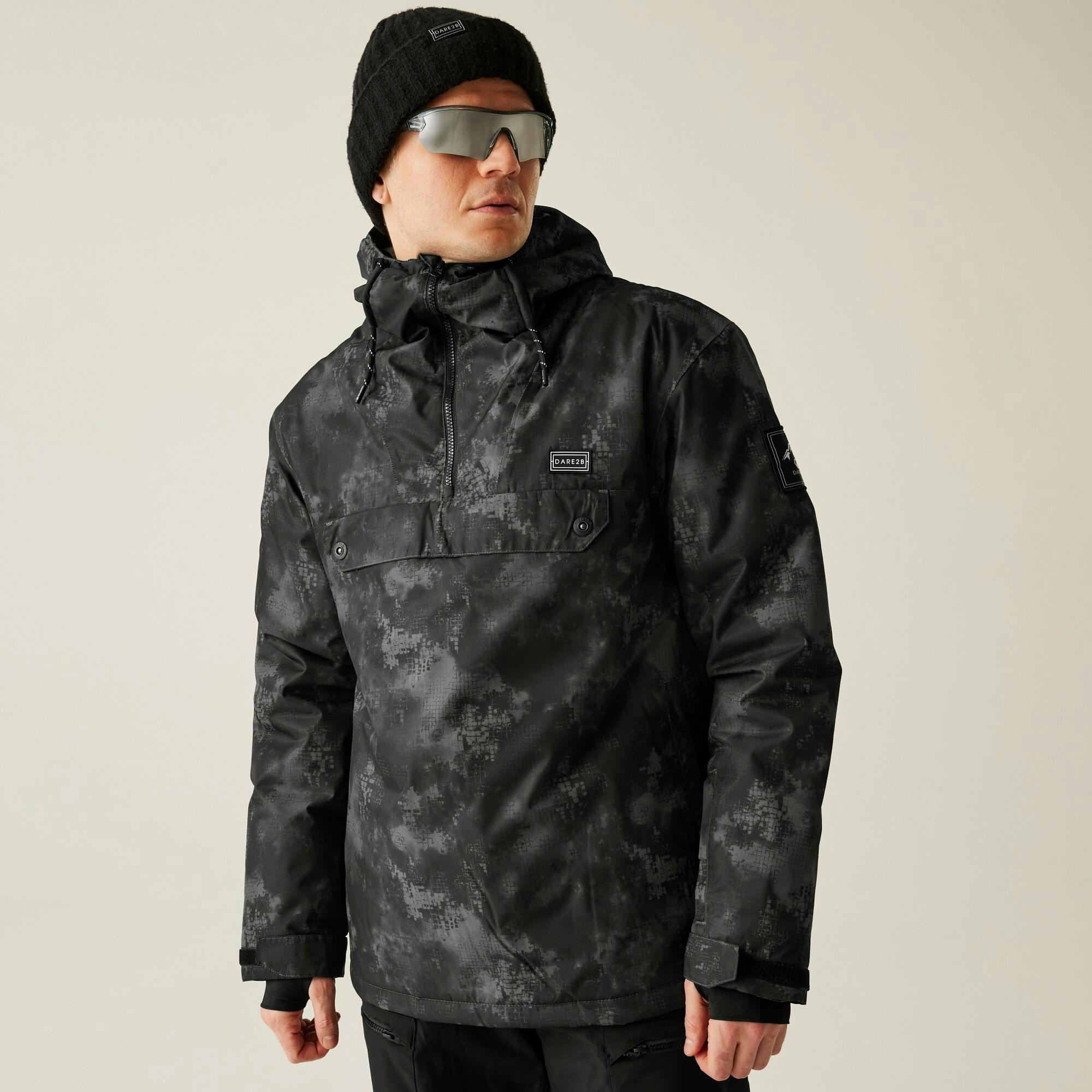 Dare 2B Men's Freeride Ii Distressed Overhead Ski Jacket - Iron Gate - M - Iron Gate - 100% Recycled Polyester