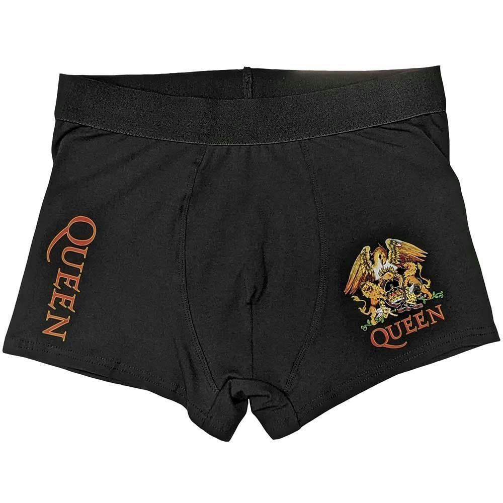 Paradiso Clothing Unisex Black Queen Classic Crest Logo Boxer Shorts - Xl
