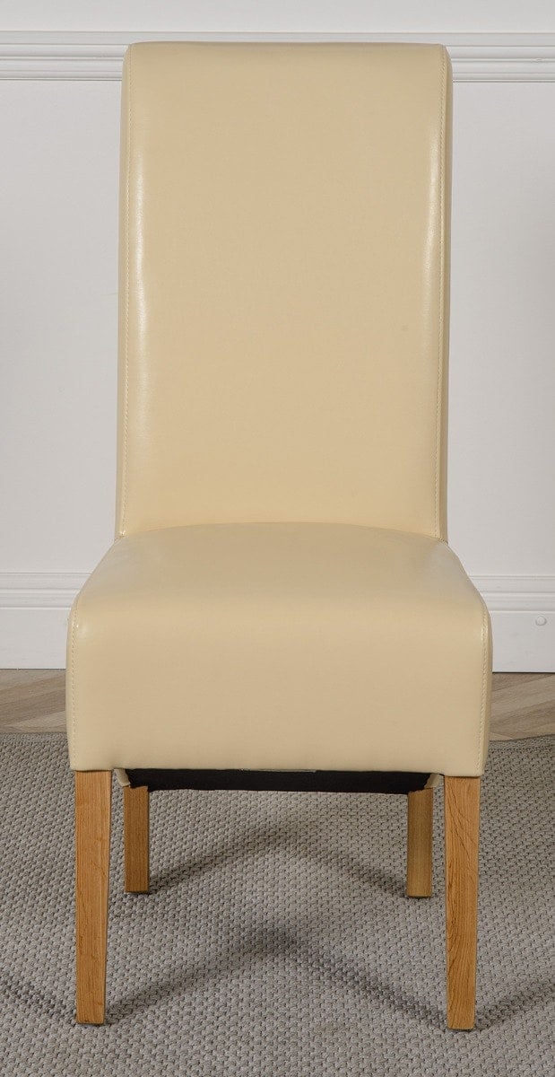 Rackhams Cream Montana Leather Dining Chair - 1