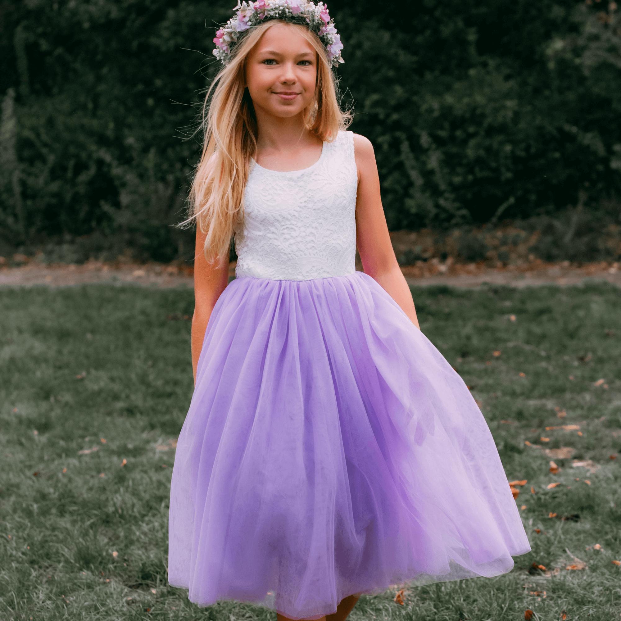 Uk Flower Girl Boutique Girls Lilac Uk Flower Boutique Baby Bohemian Classic Dress - Tea Length - 6/12 Months