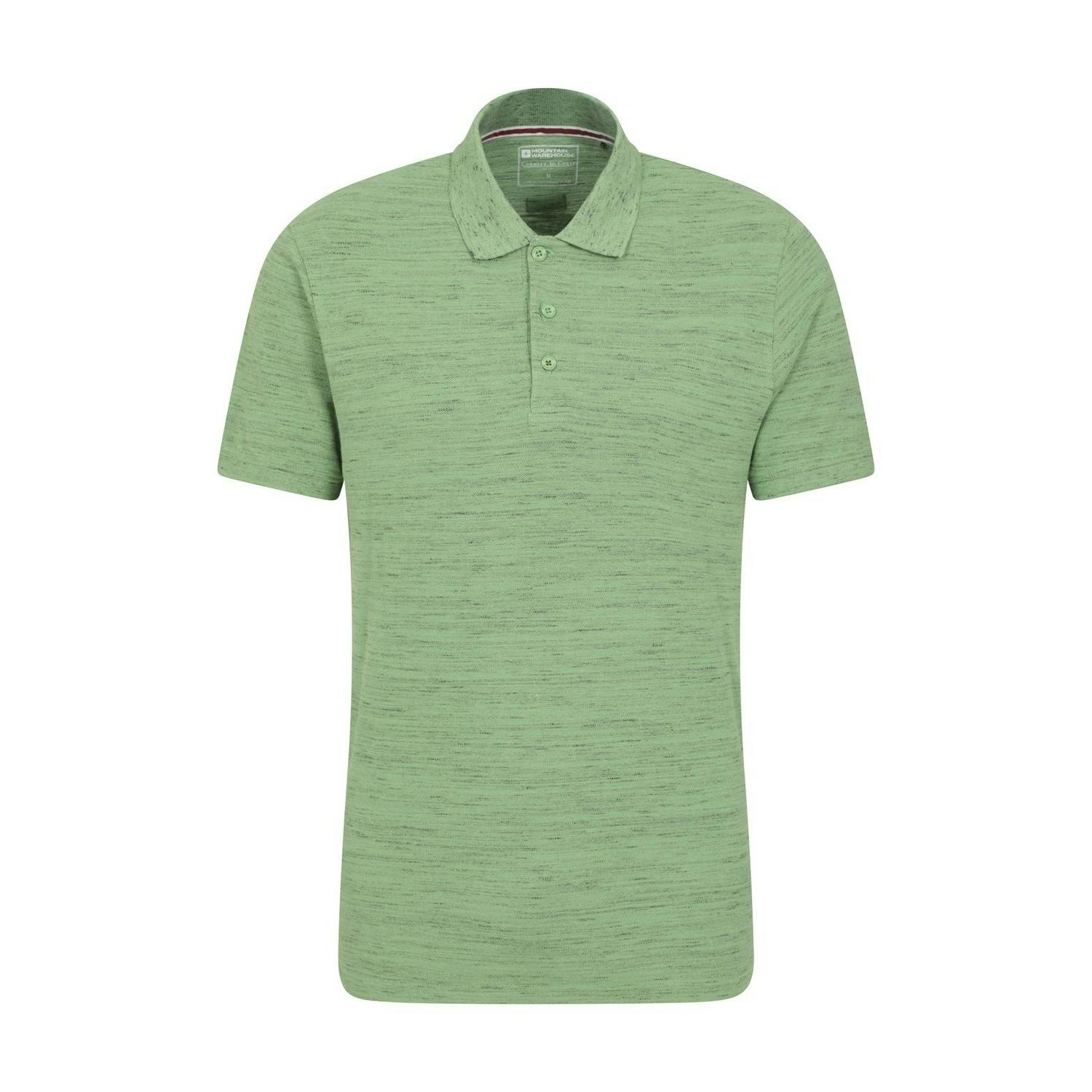 Mountain Warehouse Men's Green Dawnay Textured Pique Polo Shirt - Xl - 95% Cotton/5% Polyester