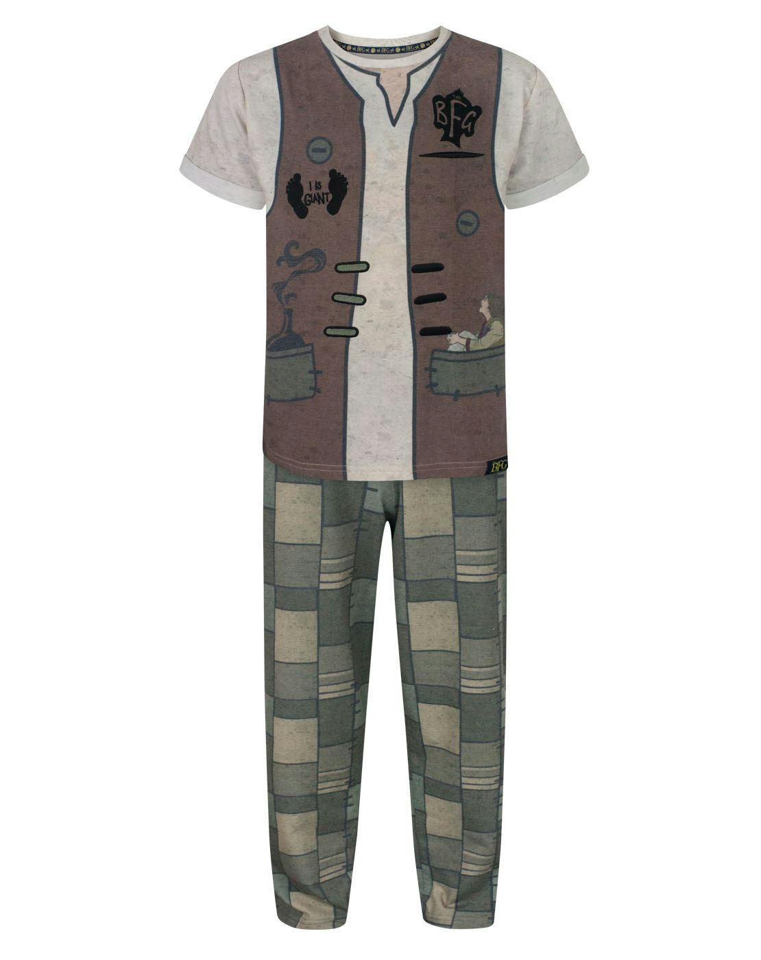 Vanilla Underground Boys Brown Disney Bfg Short Sleeve Long Leg Pyjama Set - 9-10 Years