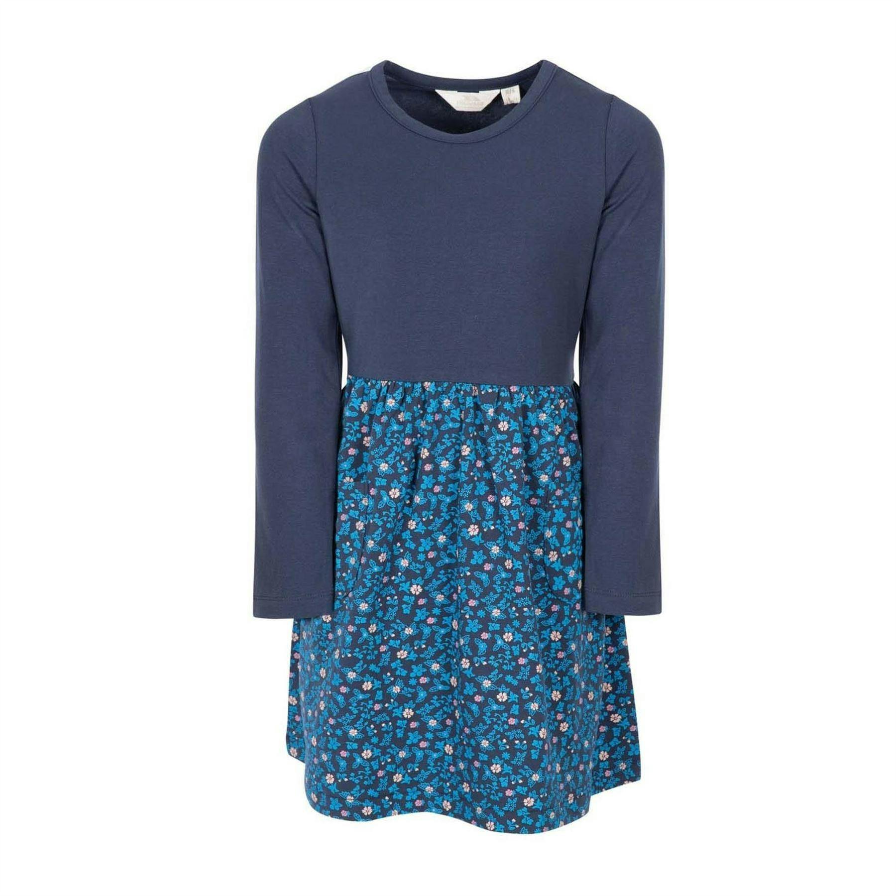 Trespass (5-6 Years, Navy) Girls Floral Cotton Blend Dress - Image 2