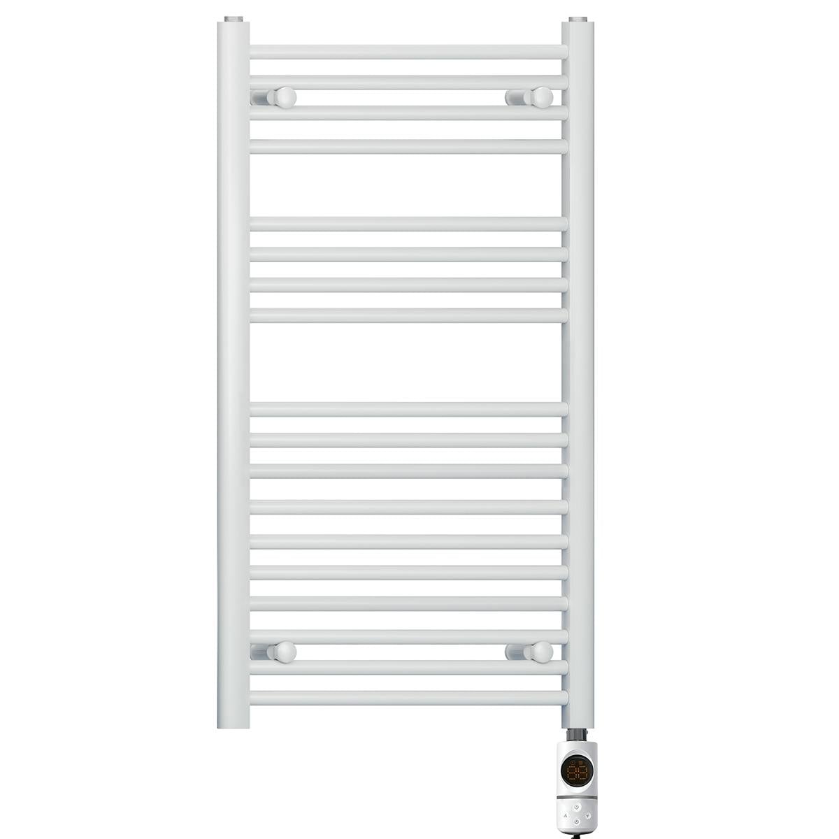 Myhomeware White 400Mm X 1000Mm Electric Pre-Filled Heated Towel Rail Radiator For Bathroom - Thermostatic Af - 19Mm Tube