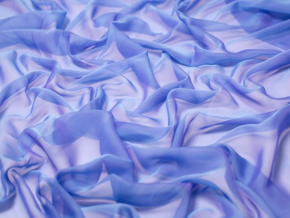 Minerva Light Core Range Cationic Sheer Chiffon Fabric - Plain Design Dressmaking Fabric, 145 Cm / 58" Wide - Per Metre - Hyacinth