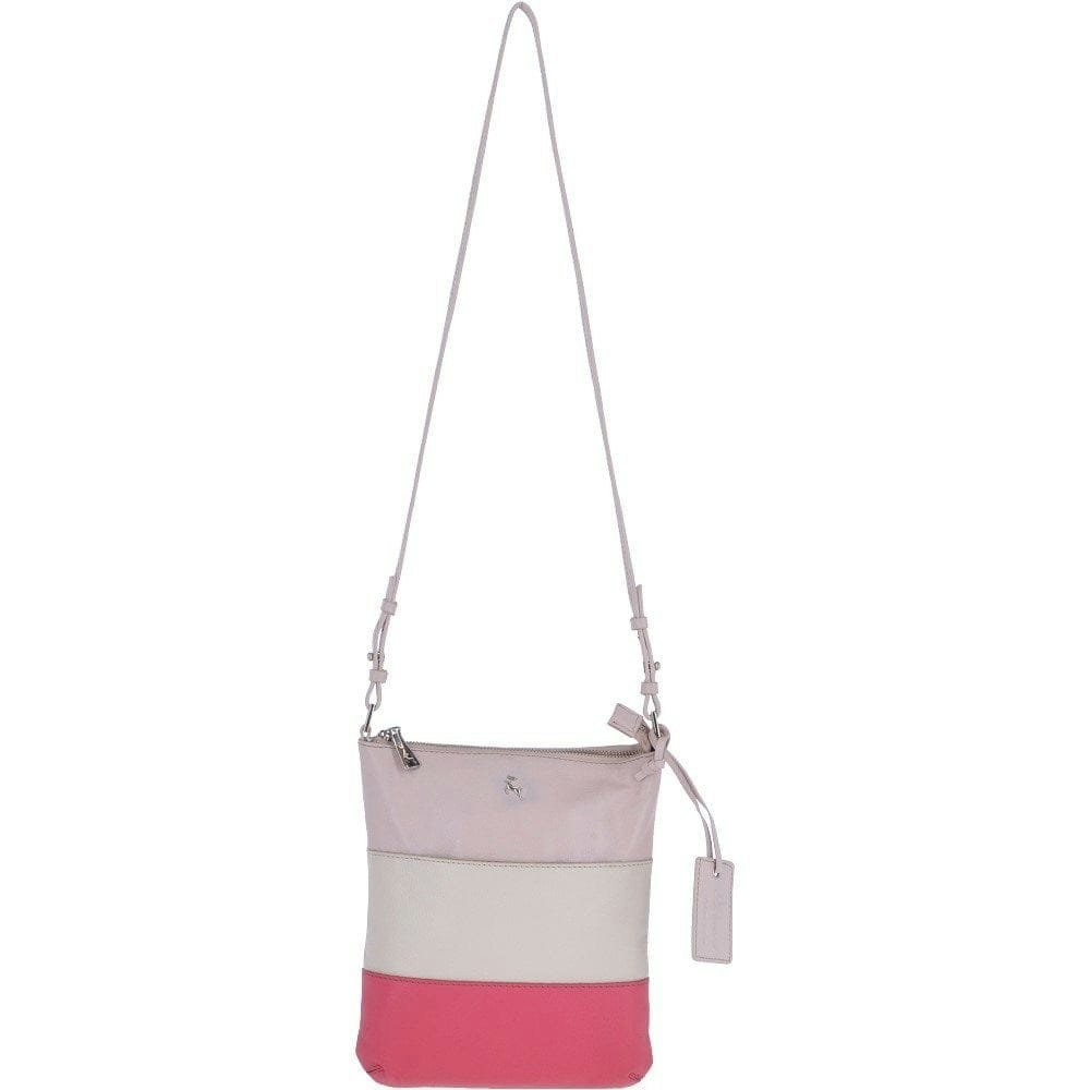 Ashwood Women's Fuchsia 'Tricolore Elegante' Leather Crossbody Bag: Ela 1879 - One Size - Leather