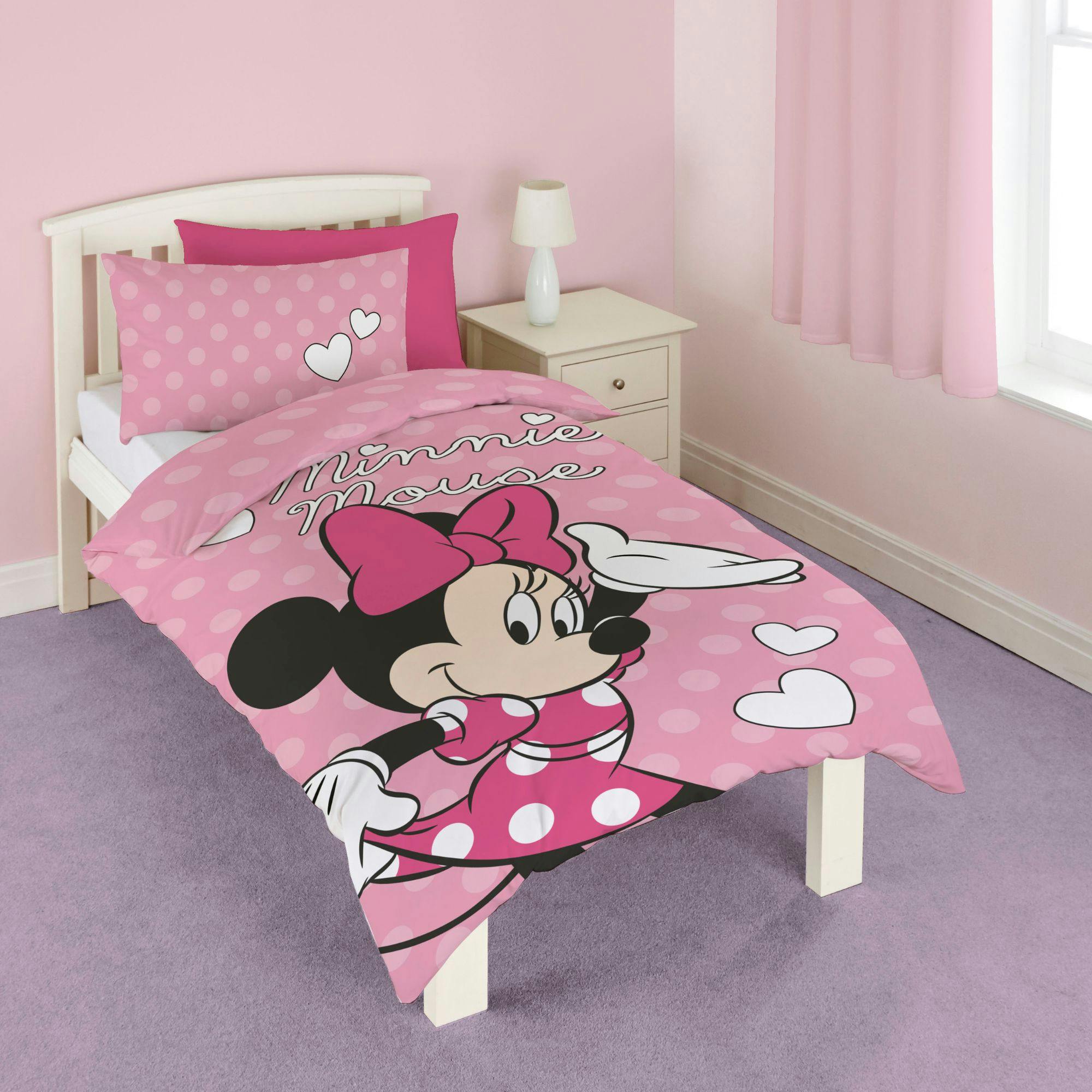 Disney Pink Minnie Mouse Spots Duvet Cover Set - Single