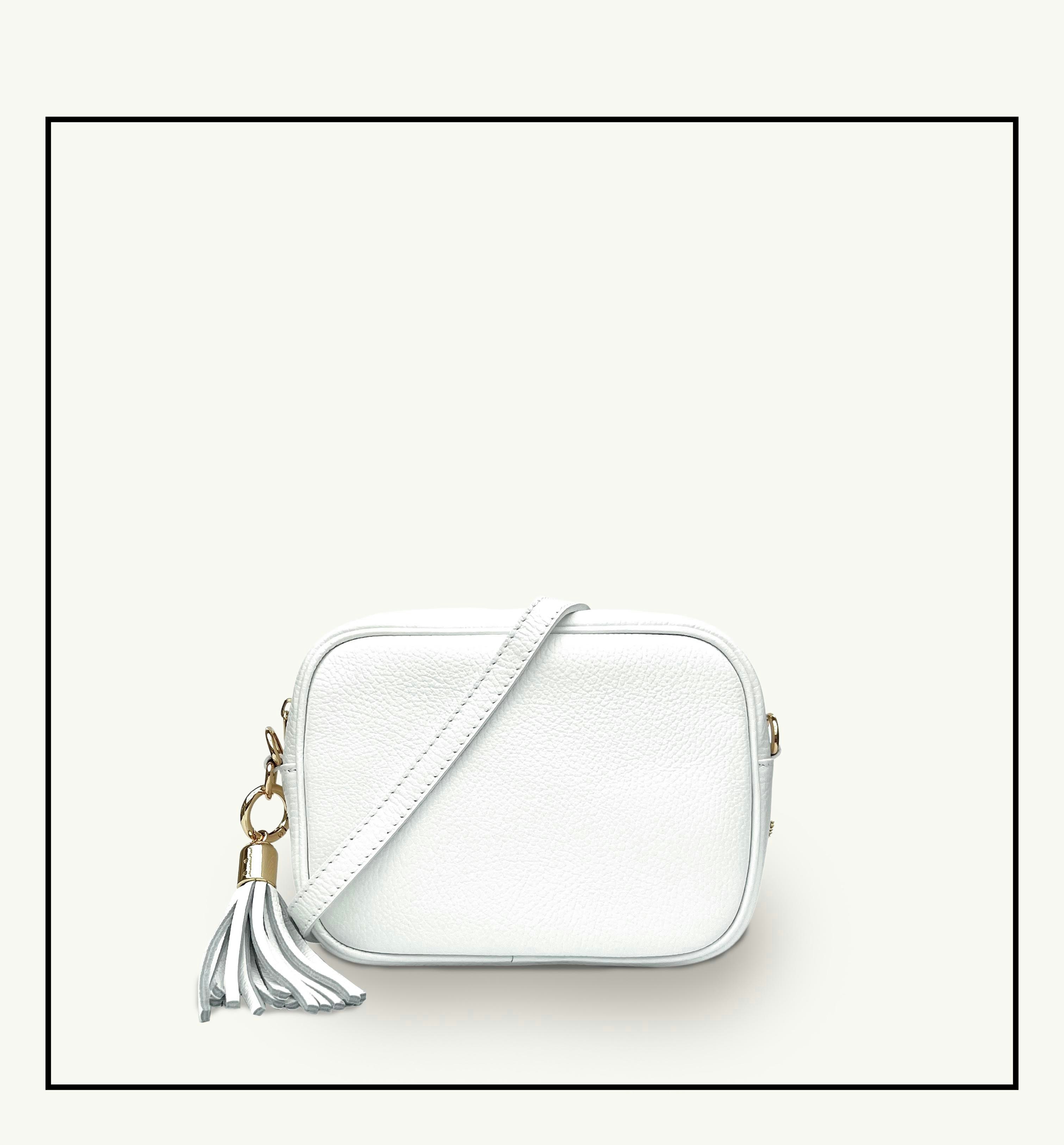 Apatchy London White The Tassel Leather Crossbody Bag