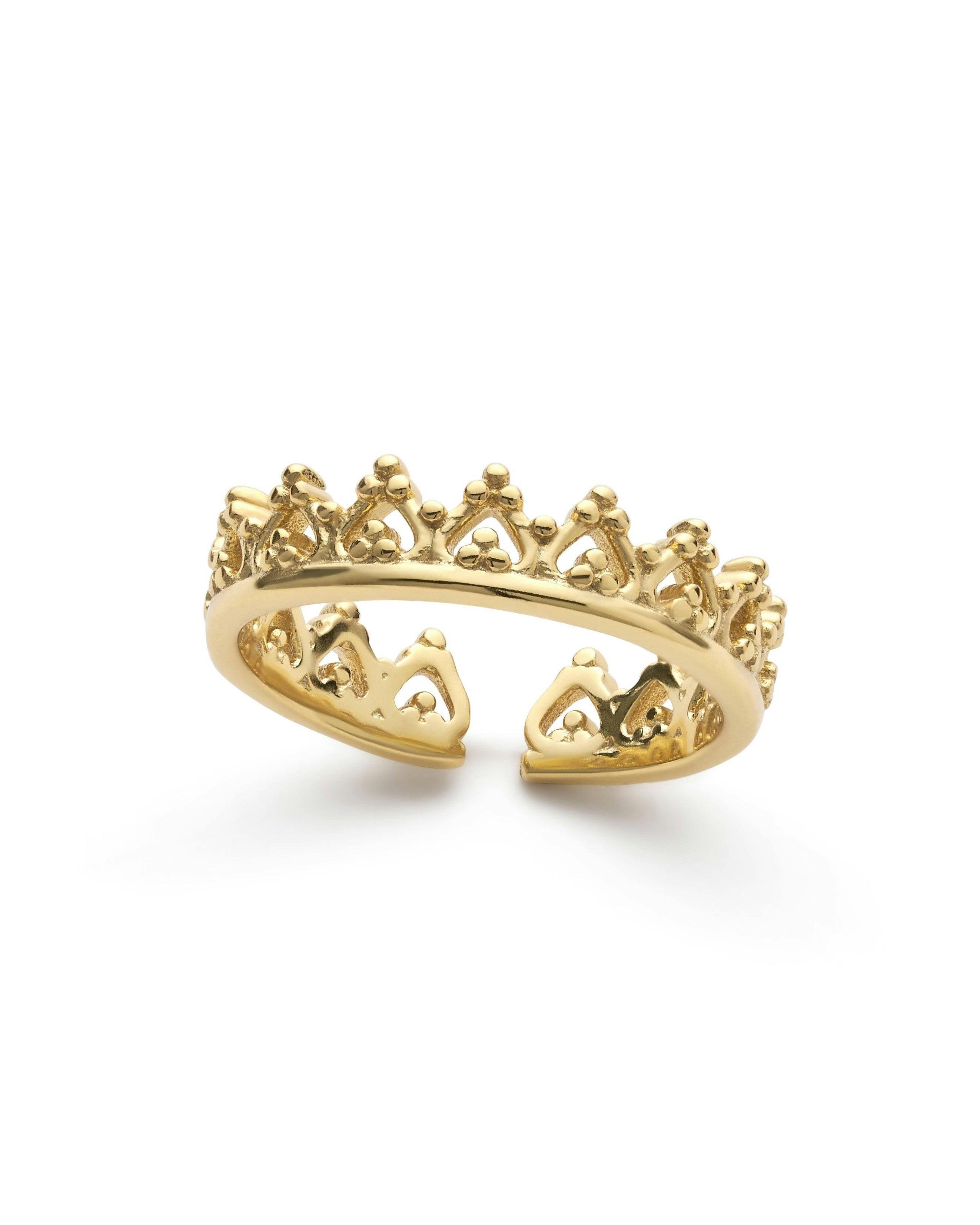 Elk & Bloom Gold 14K Dainty Crown Ring - No Thank You