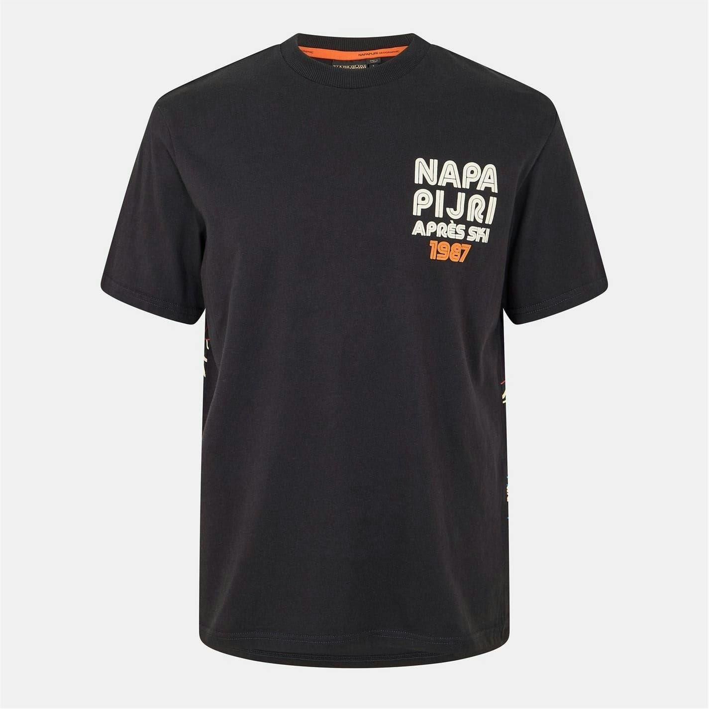 Napapijri Men's Black Fiemme Crew Neck Oversized T-Shirt - M - 100% Cotton