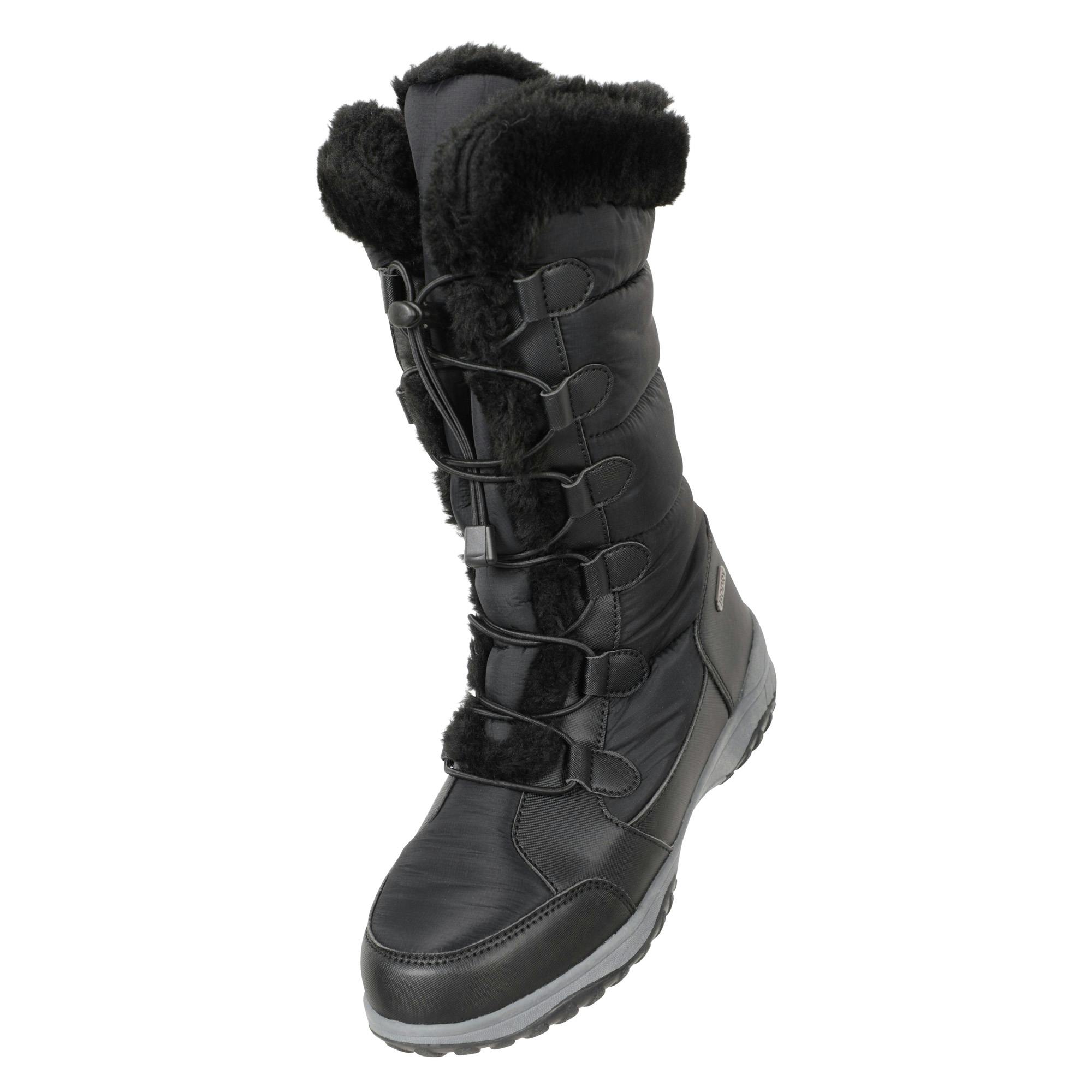 Mountain Warehouse Women's Black Snowflake Snow Boots - 6 Uk - 50% Textile/50% Synthetic
