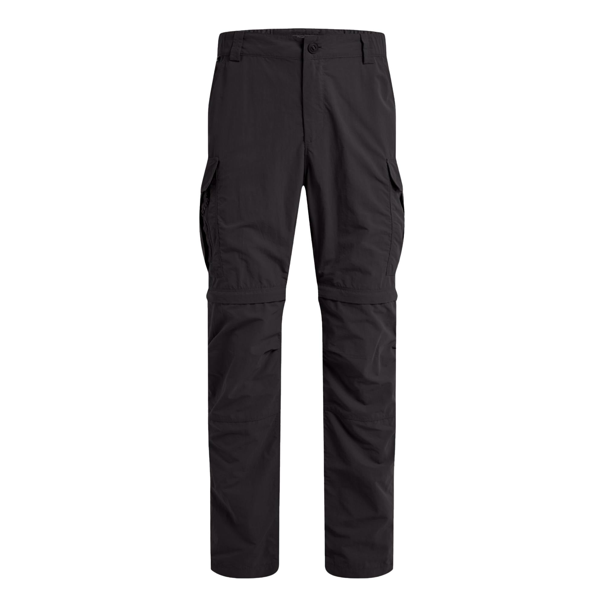 Craghoppers Men's Black Nosilife Iii Convertible Cargo Trousers - Pepper - Pepper - 42L - 100% Recycled Polyester