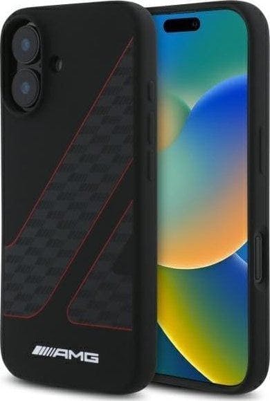 Mercedes Black/Red Benz Amg Checke Flag Pattern Case With Magsafe For Iphone 16 6.1" & - Amhmp16s2scfr