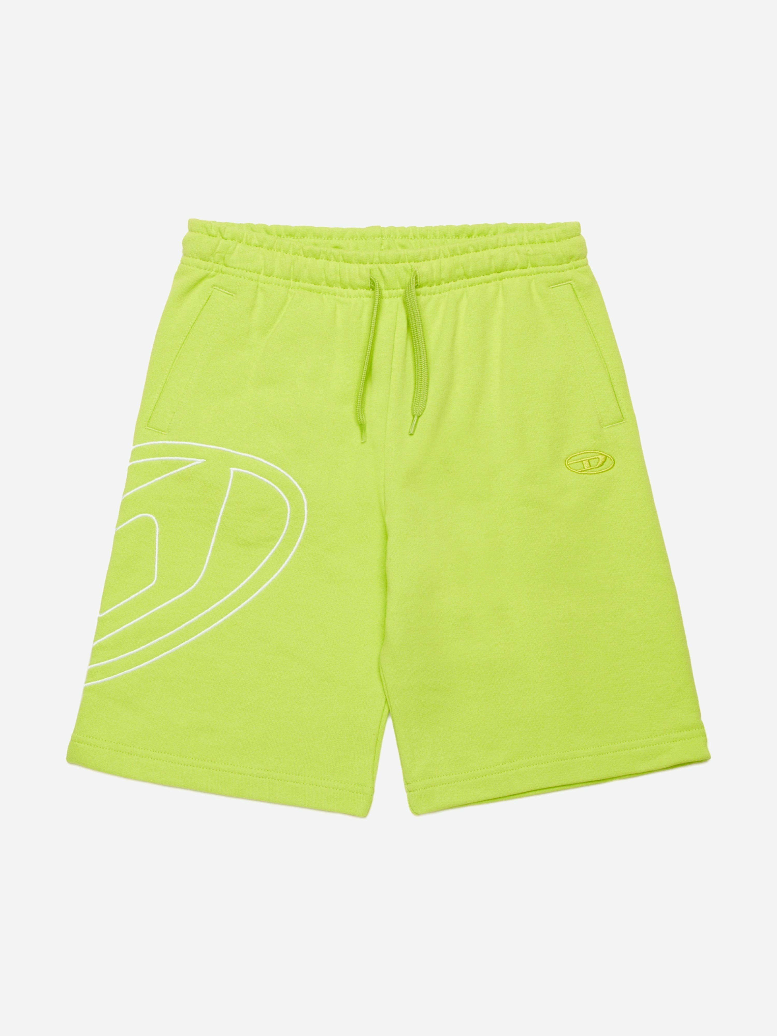 Diesel Boys Green Oval D Logo Sweat Shorts In - 14 Yrs