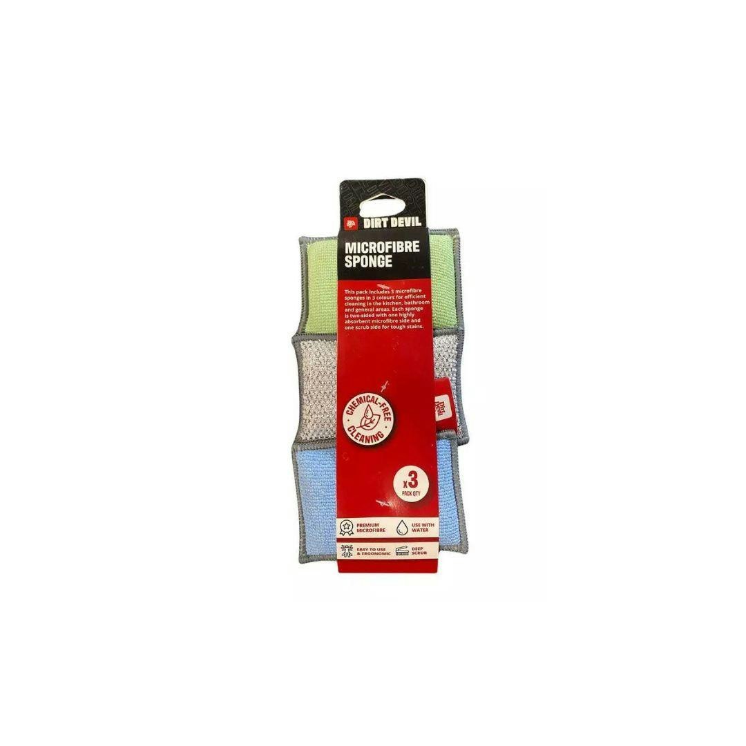 Rackhams Microfibre High Quality Sponge Set Pack Of 3 - Sponge - Multi - 3
