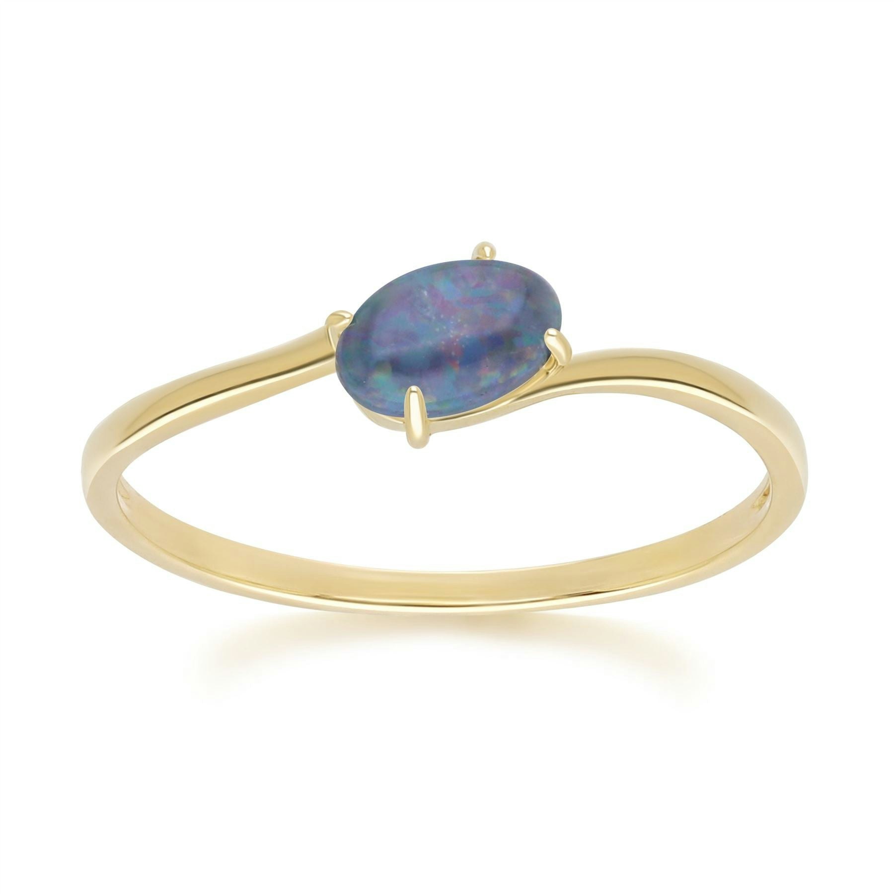 Gemondo Yellow/Gold Classic Oval Triplet Opal Ring In 9Ct - O