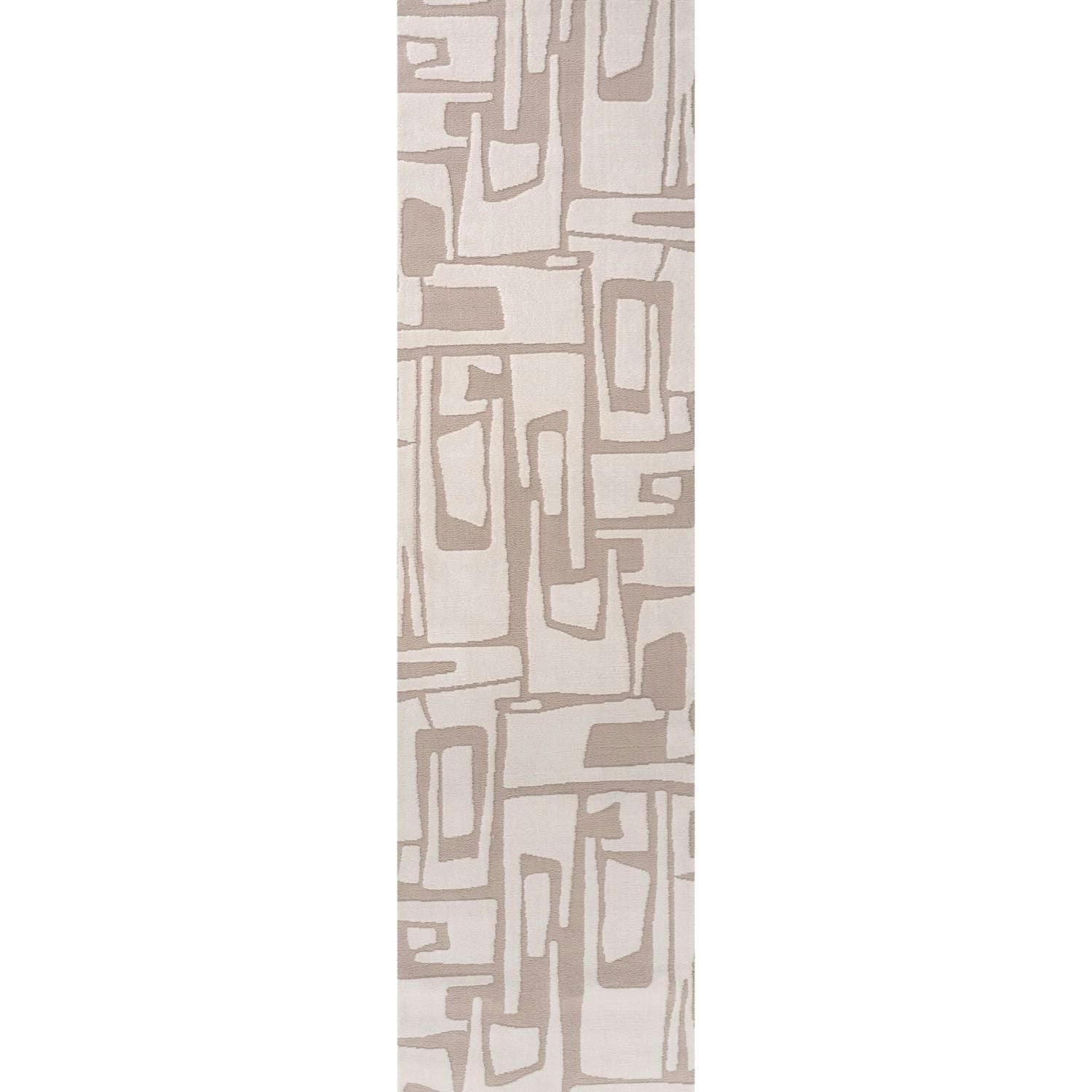 The Rugs Beige Loft Abstract Rug - 80X300 Cm