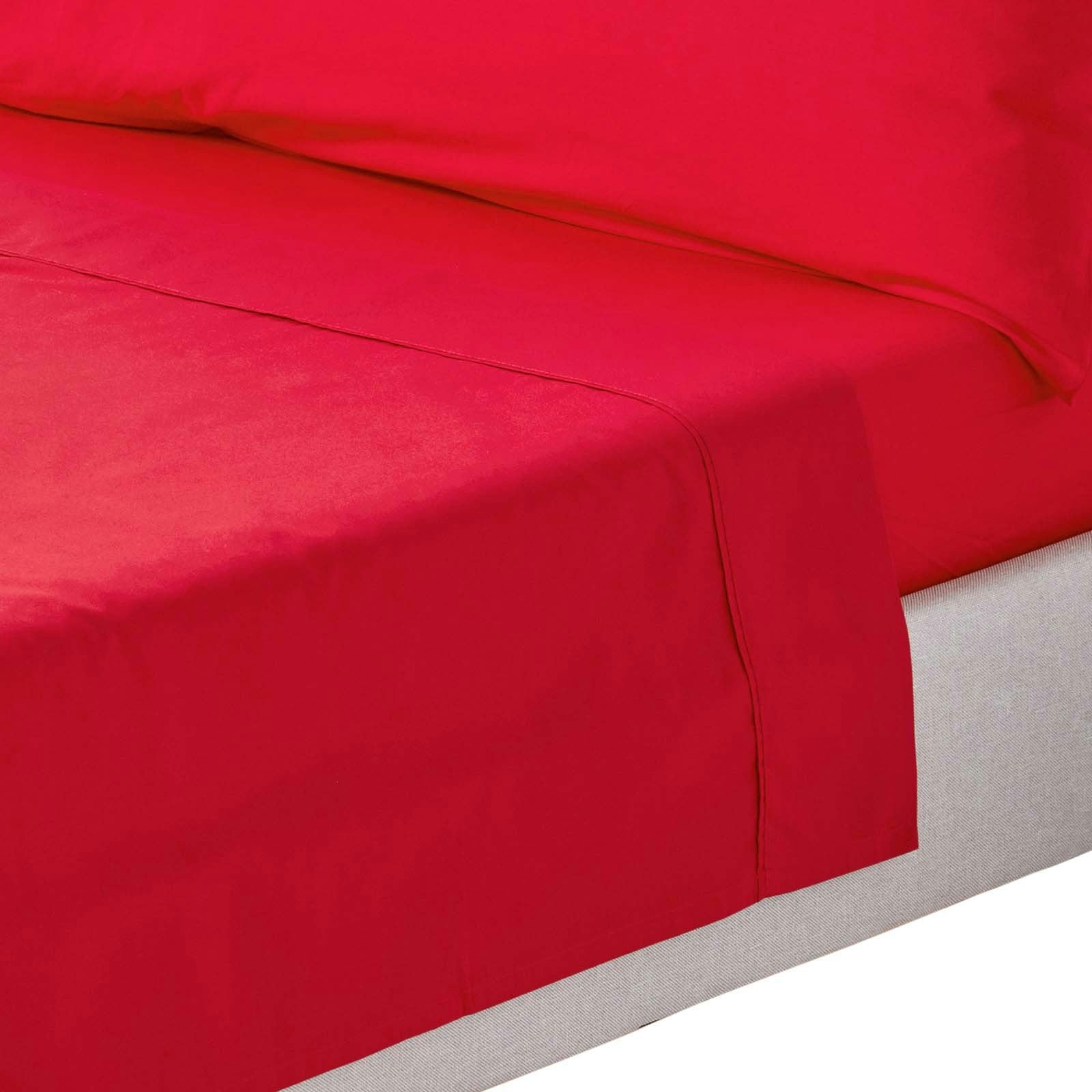 Rackhams Red Crisp & Cool 200 Tc Egyptian Cotton Percale Flat Sheet - King