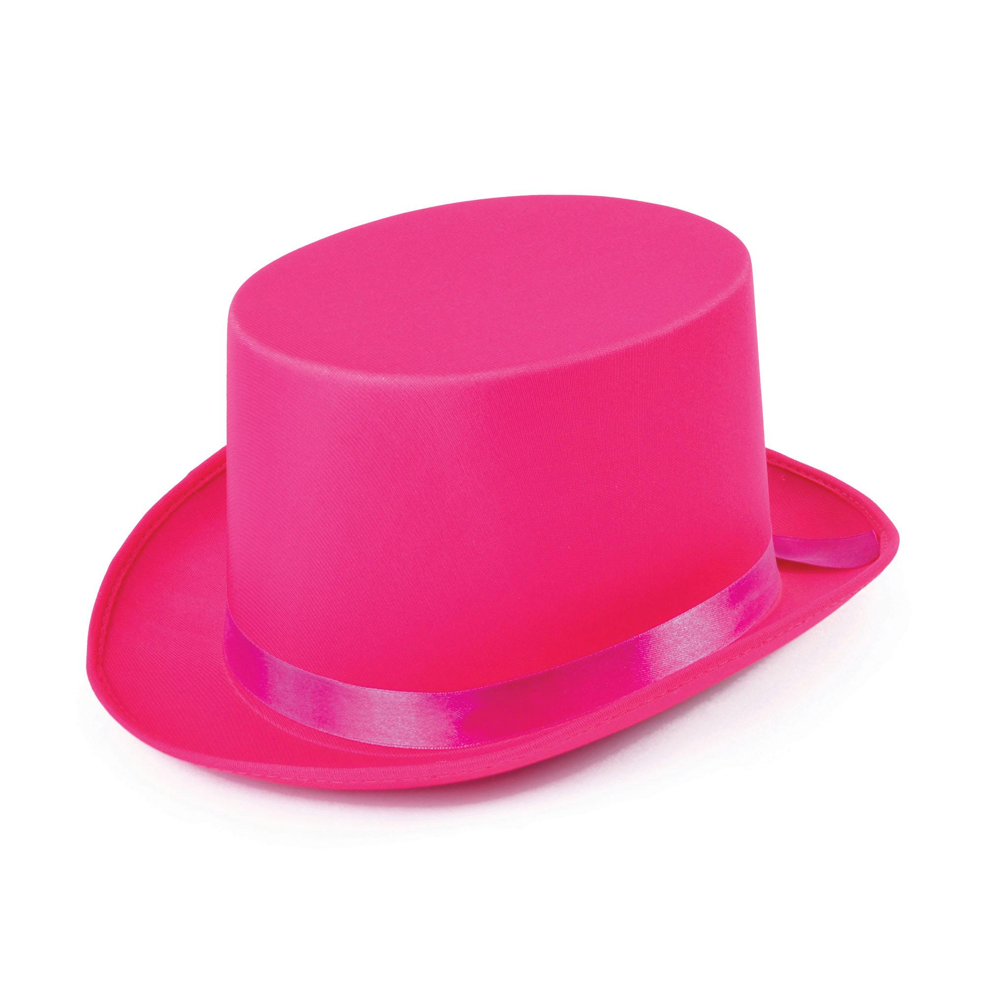 Bristol Novelty Unisex Pink Satin Top Hat - One Size