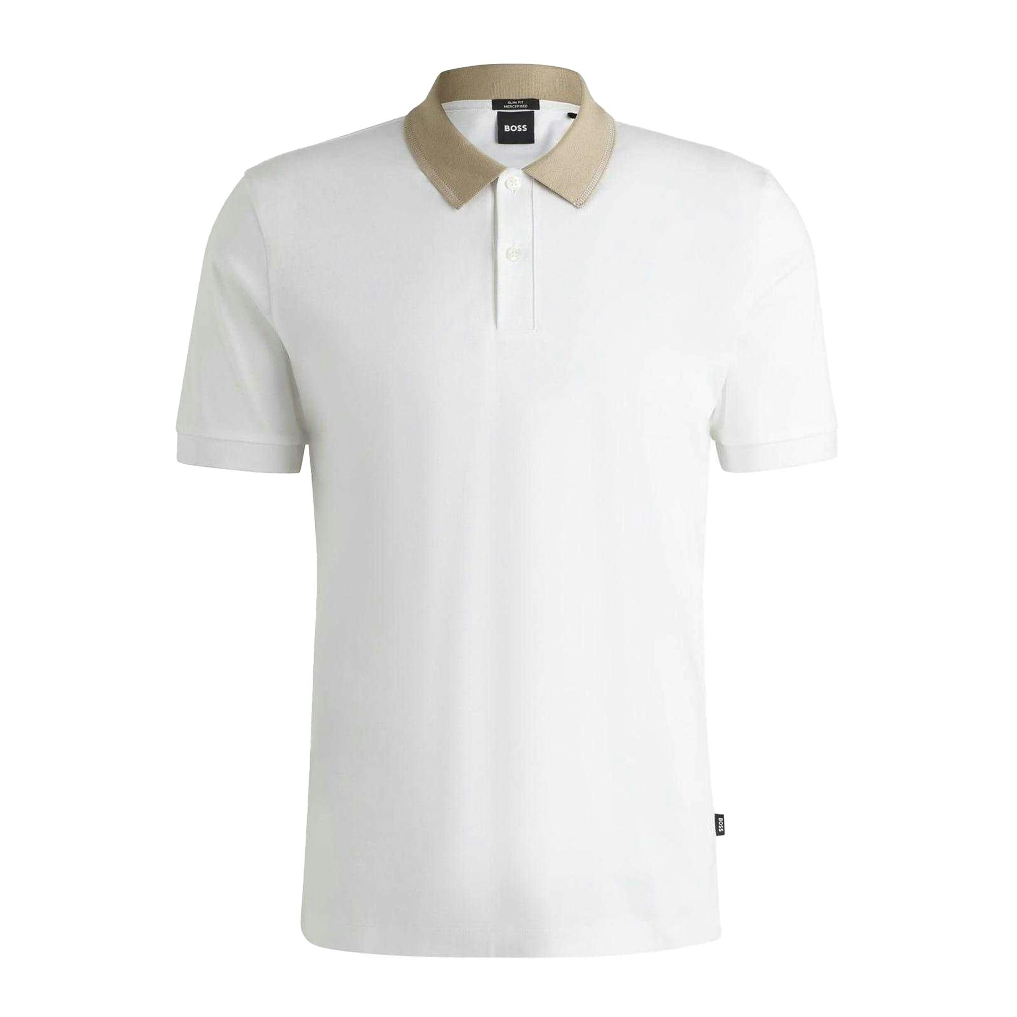 Boss Men's Melange Regular Polo Shirt - Natural - S - Natural - 100% Mixed