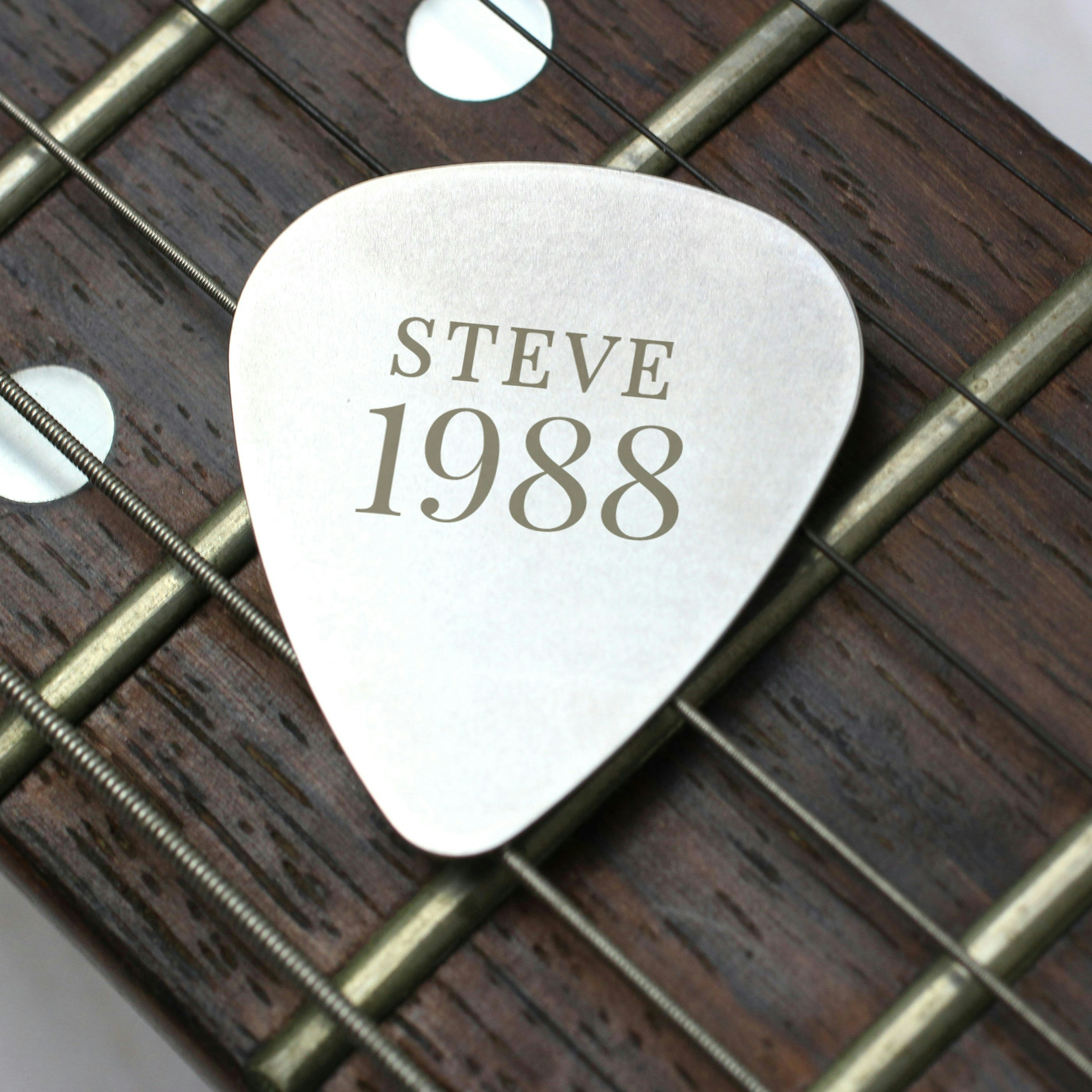 Personalised Memento Company Silver Personalised Year Plectrum